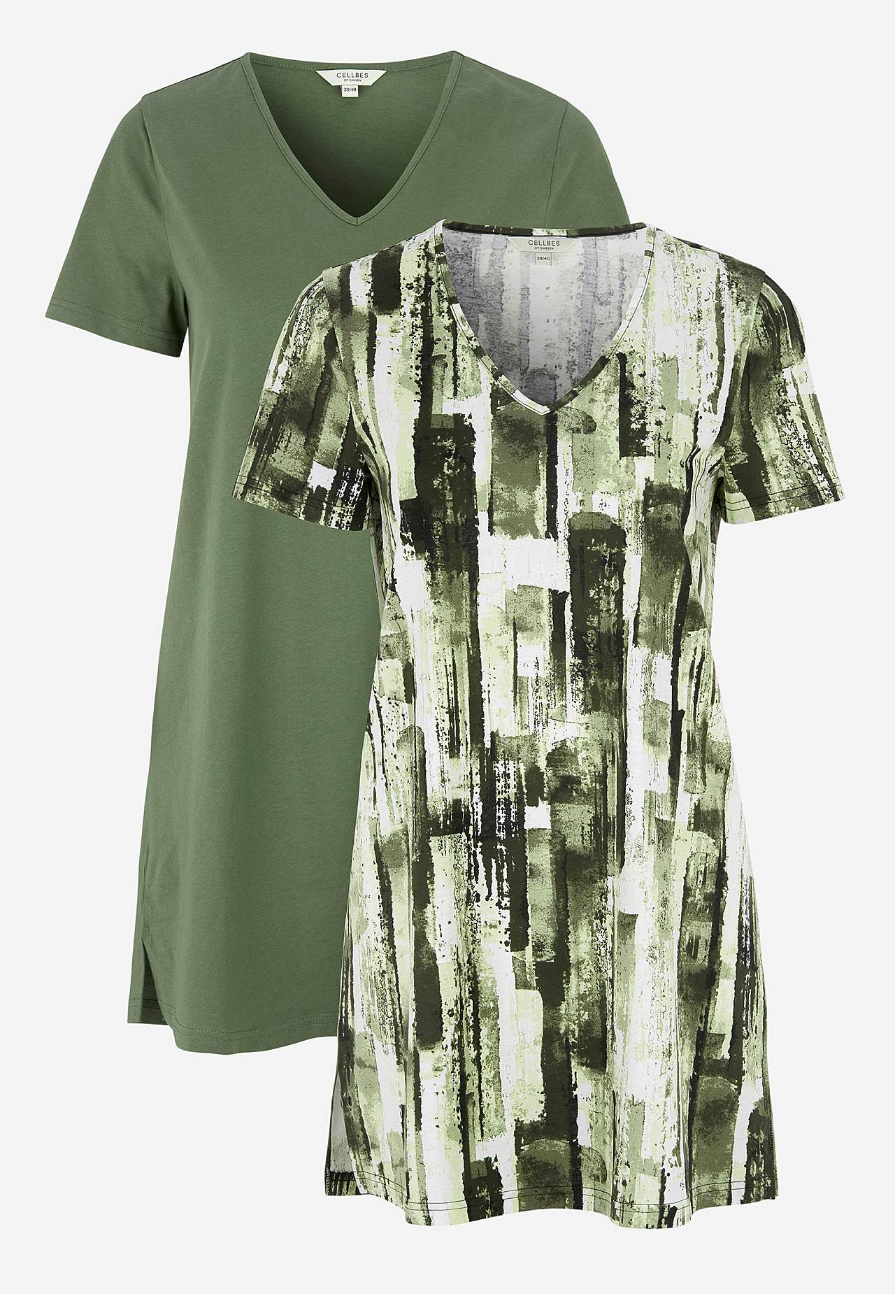 Jersey tuniek met korte mouwen Set van 2