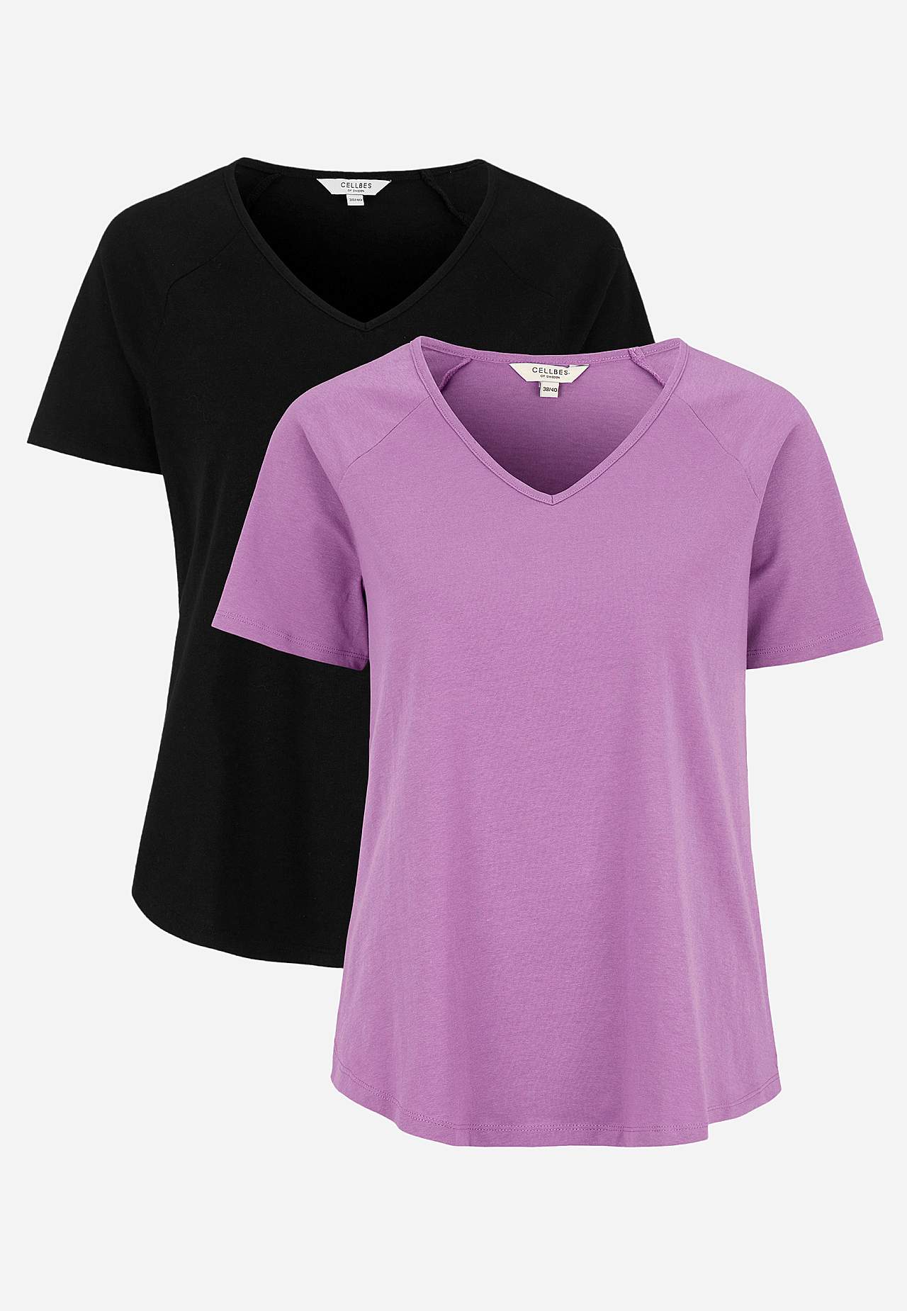 Jersey-topje met raglanmouw Set van 2