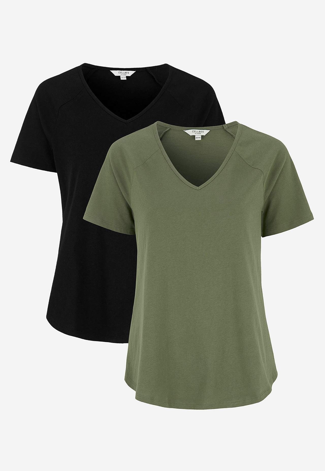 Jersey-topje met raglanmouw Set van 2
