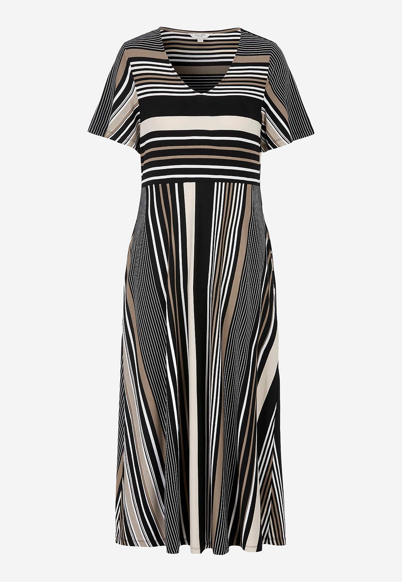 Gestreepte viscose jurk