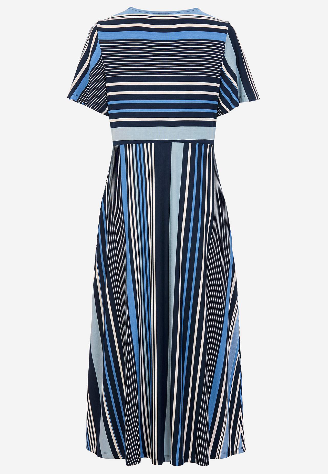 Gestreepte viscose jurk