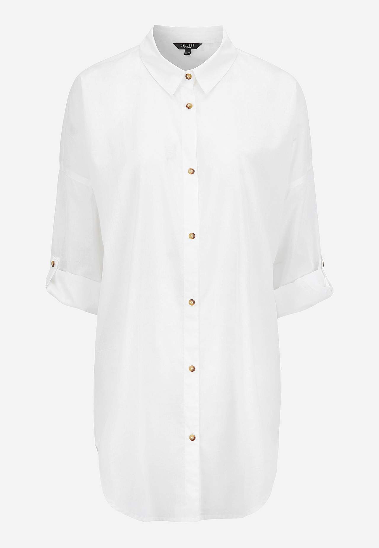 Strandshirt met opvouwbare mouwen