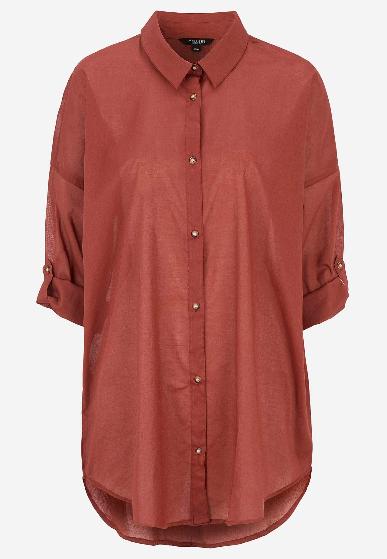 Strandshirt met opvouwbare mouwen