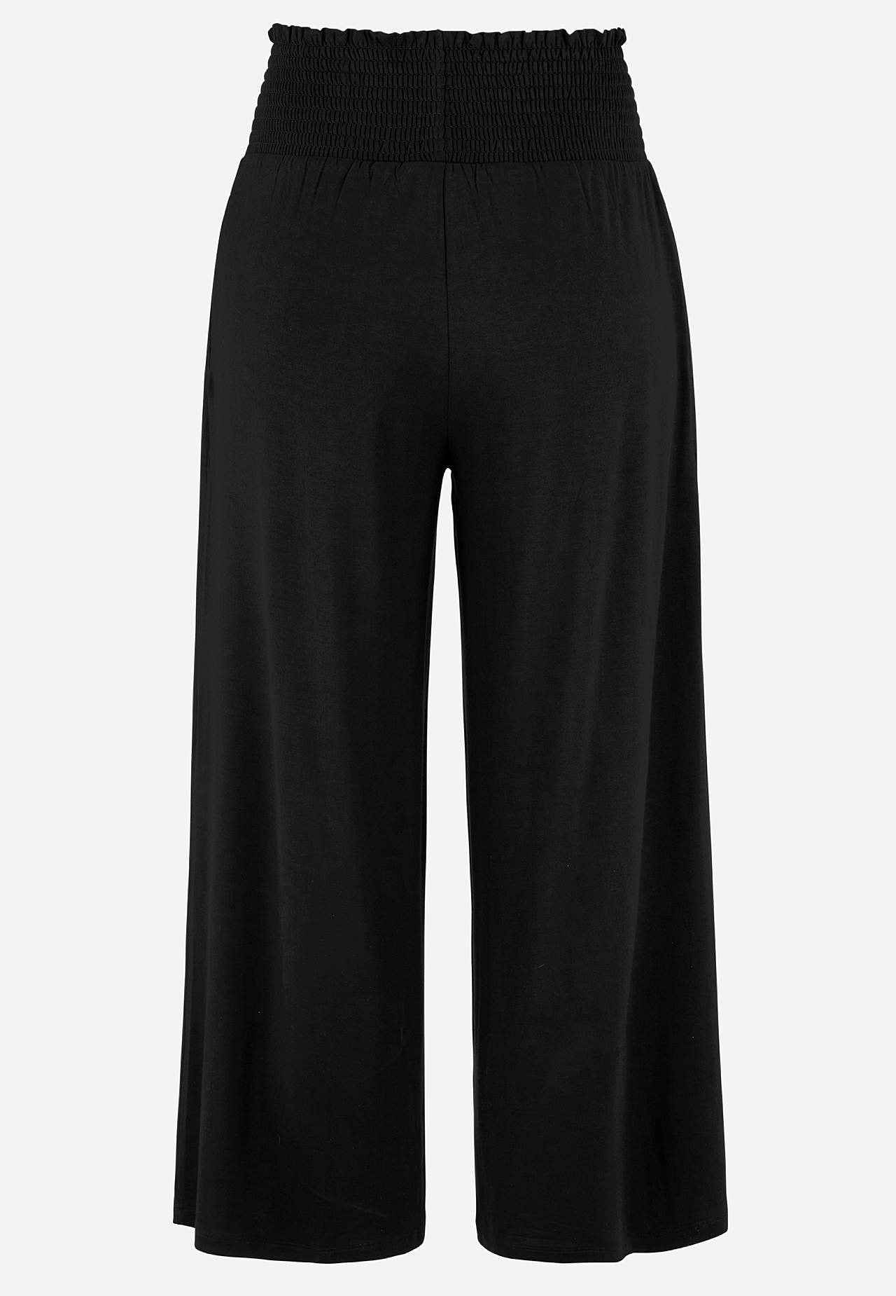 Zachte jersey broek met gesmockte elastische taille Liv