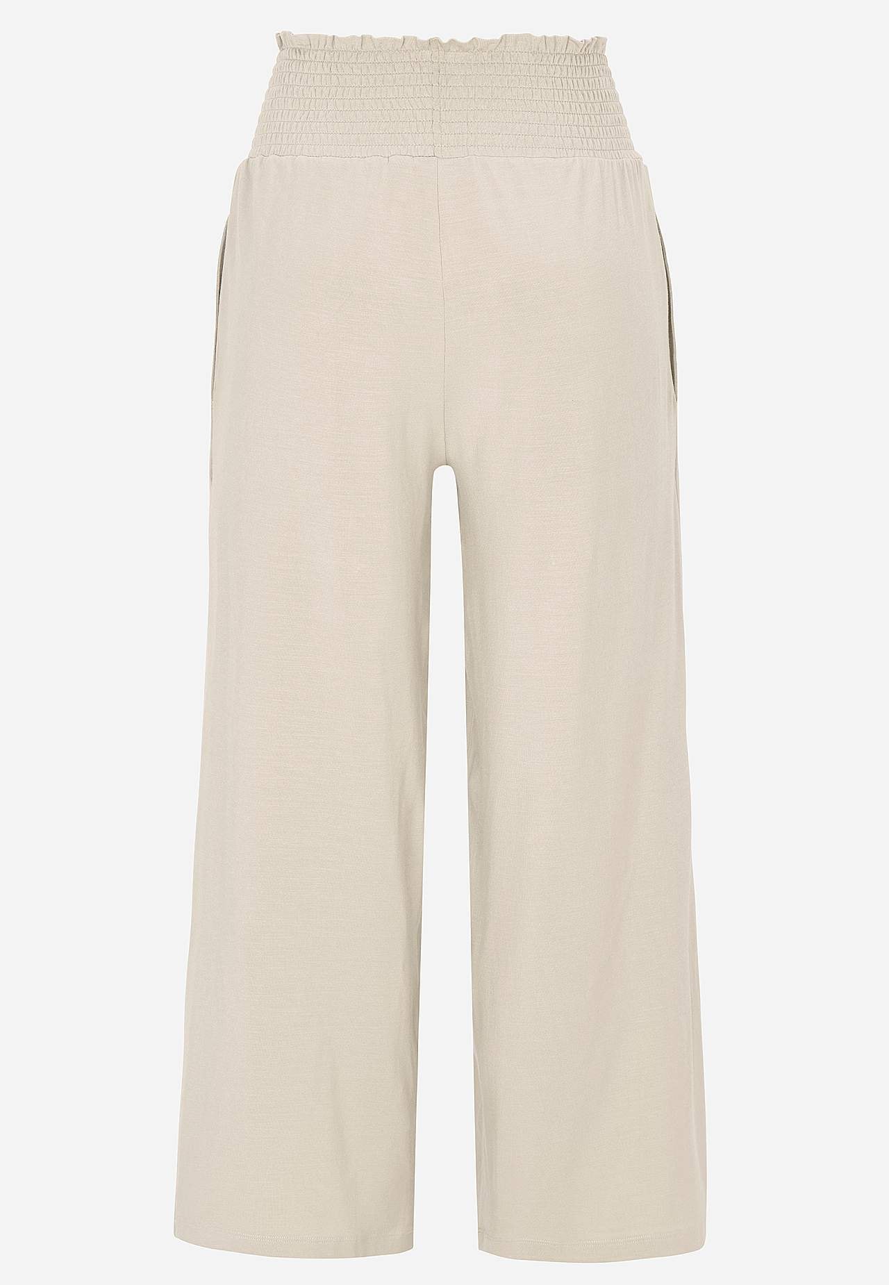 Zachte jersey broek met gesmockte elastische taille Liv