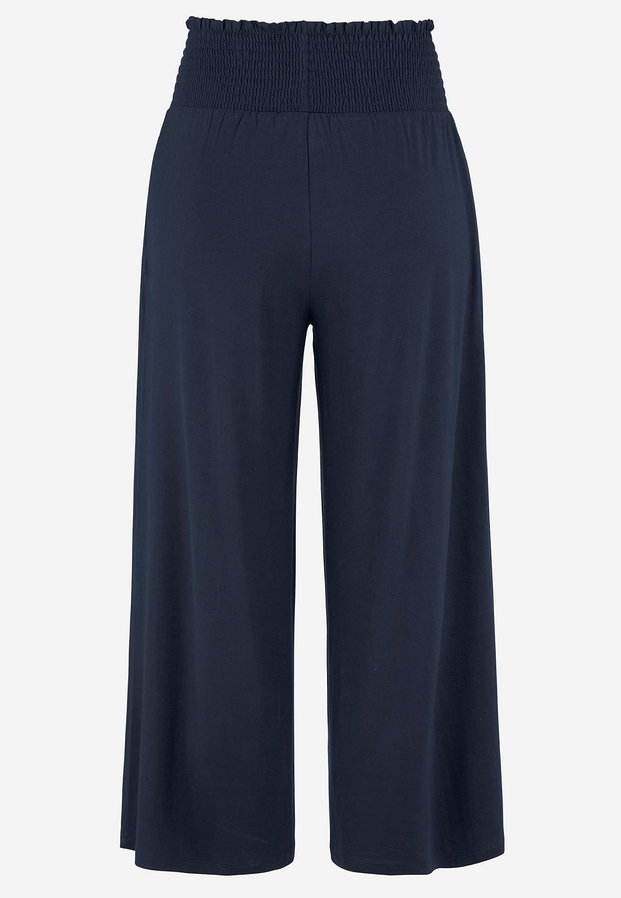 Zachte jersey broek met gesmockte elastische taille Liv