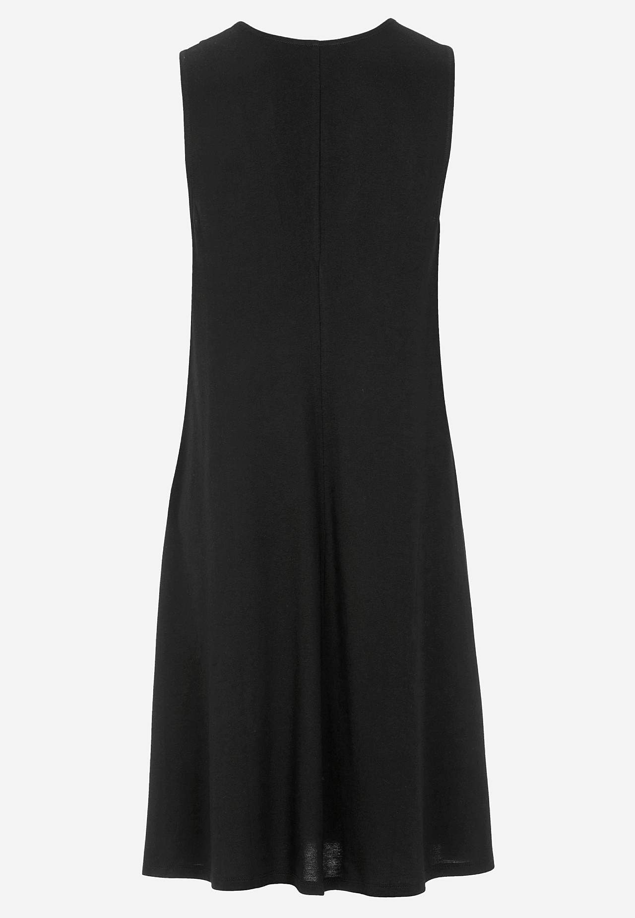 Mouwloze jerseyjurk met een v-hals