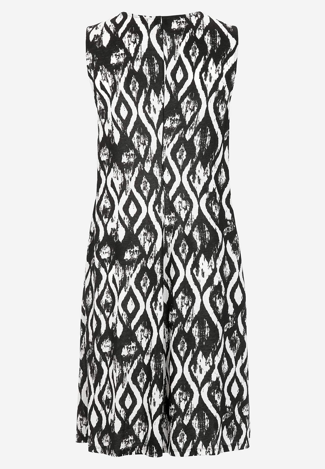 Mouwloze jerseyjurk met een v-hals