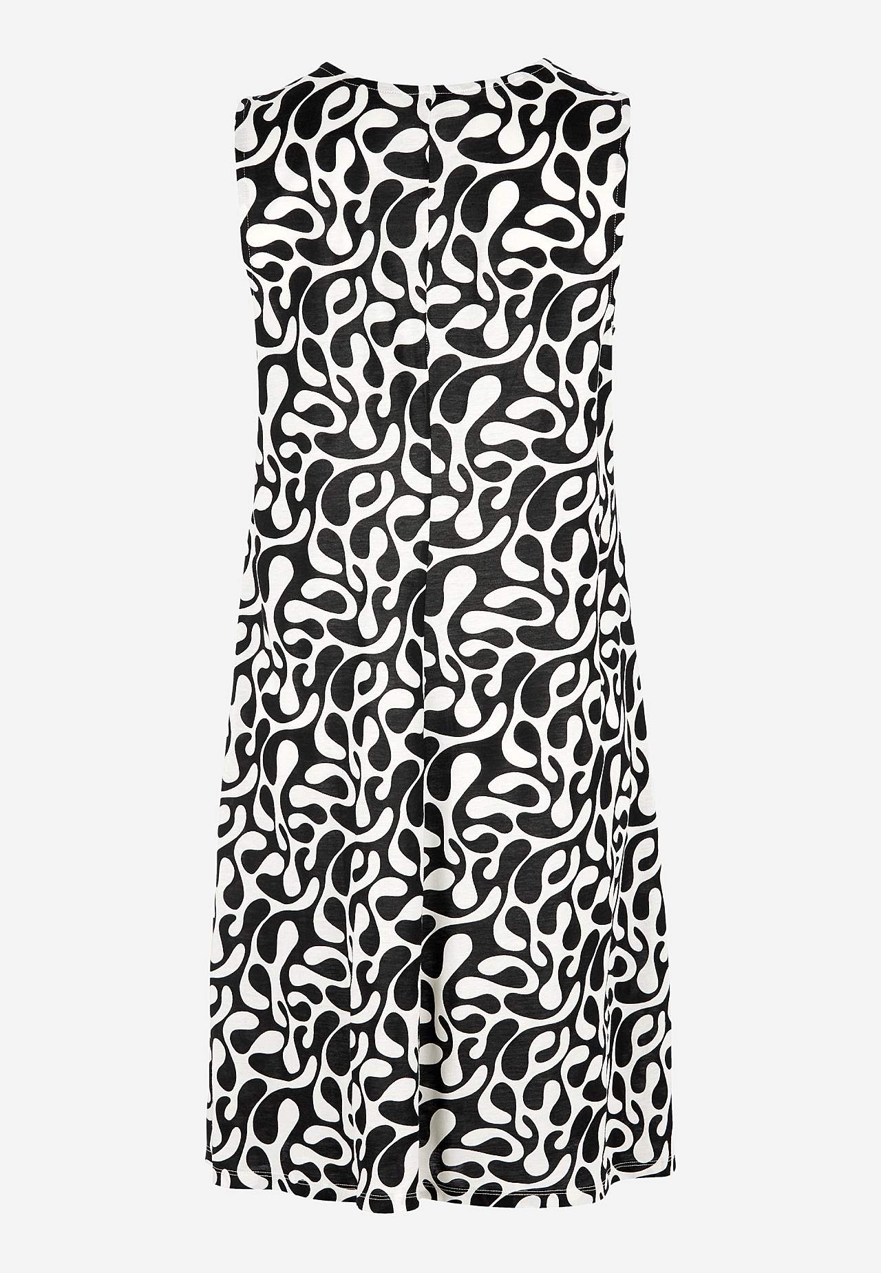 Mouwloze jerseyjurk met een v-hals
