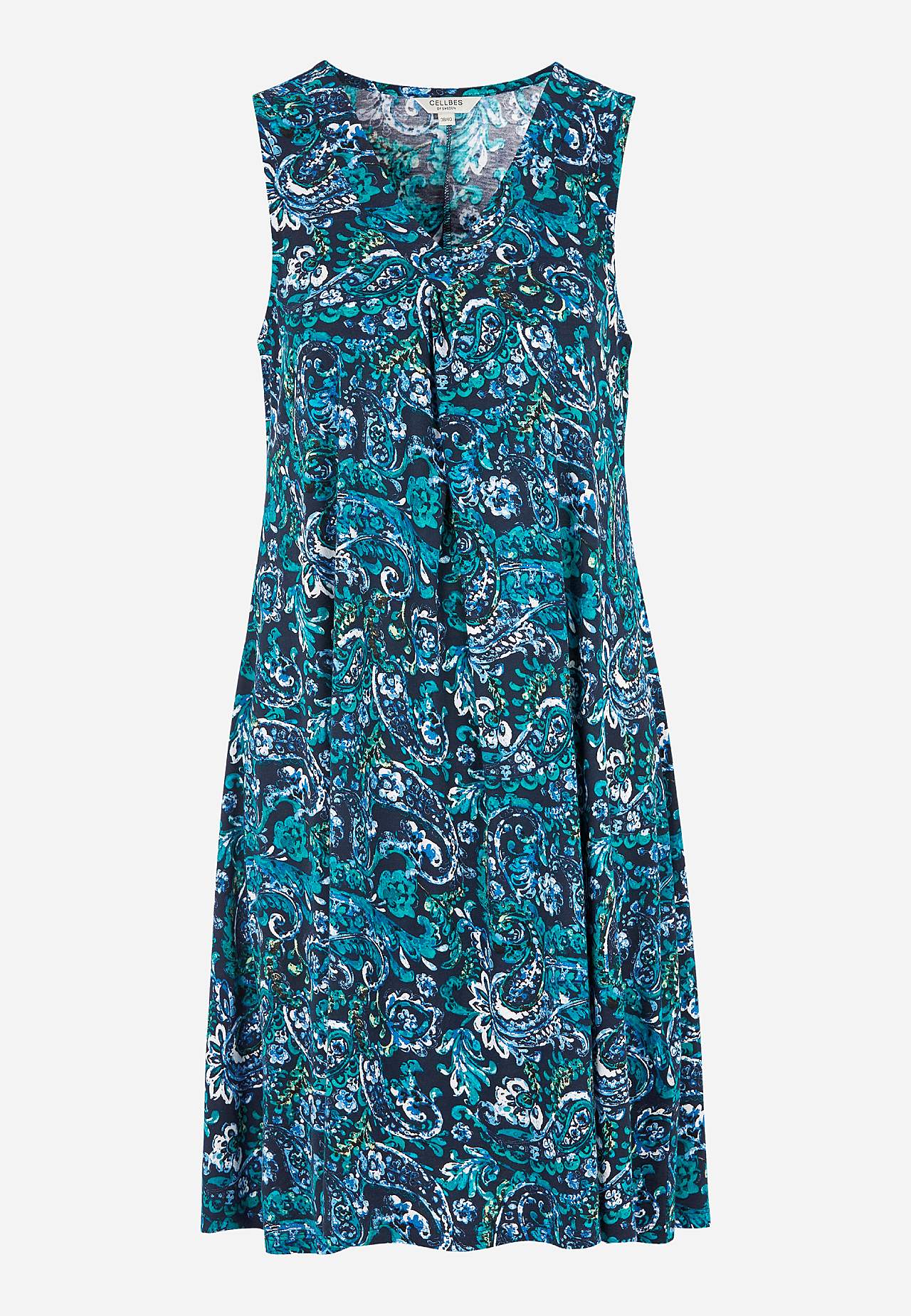 Mouwloze jerseyjurk met een v-hals