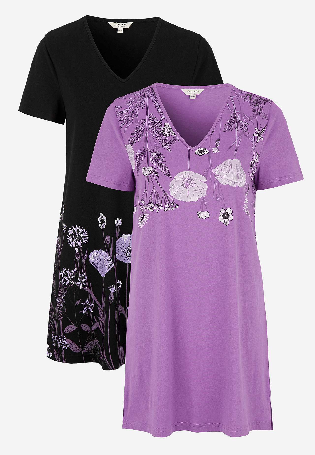 Patroonvormige jersey tunieken Barbro Set van 2