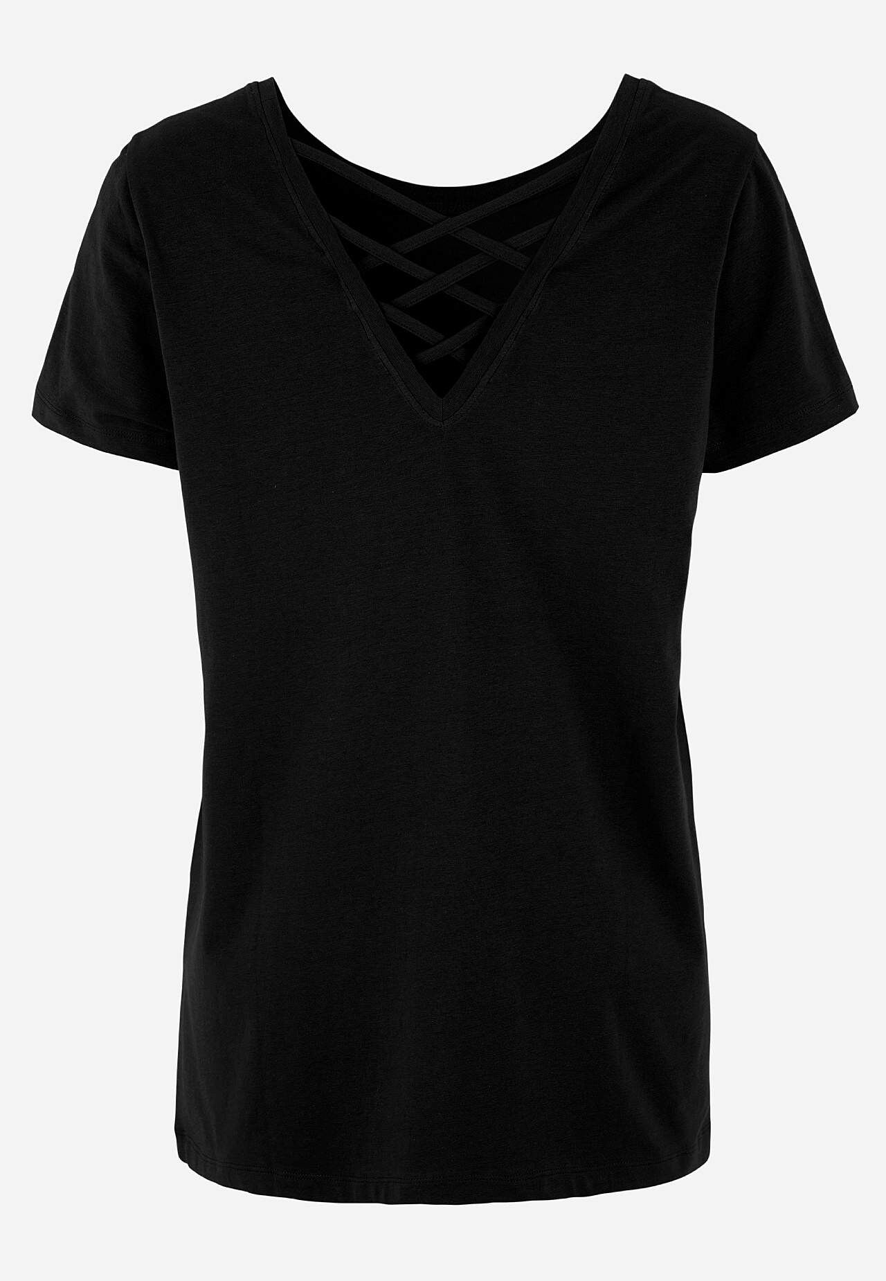 Jersey-topje met gevlochten rug detail