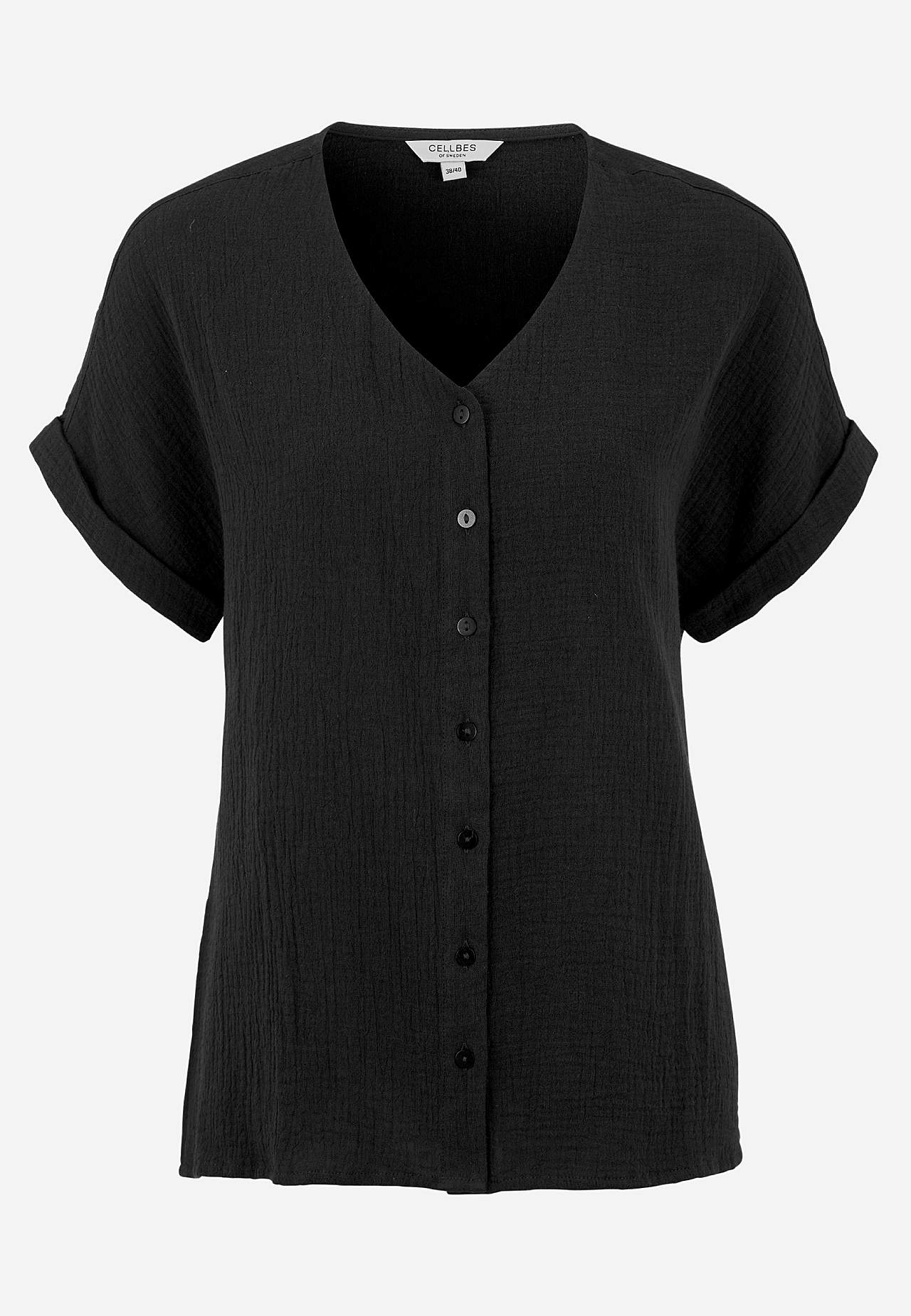 Katoenen blouse met korte mouwen