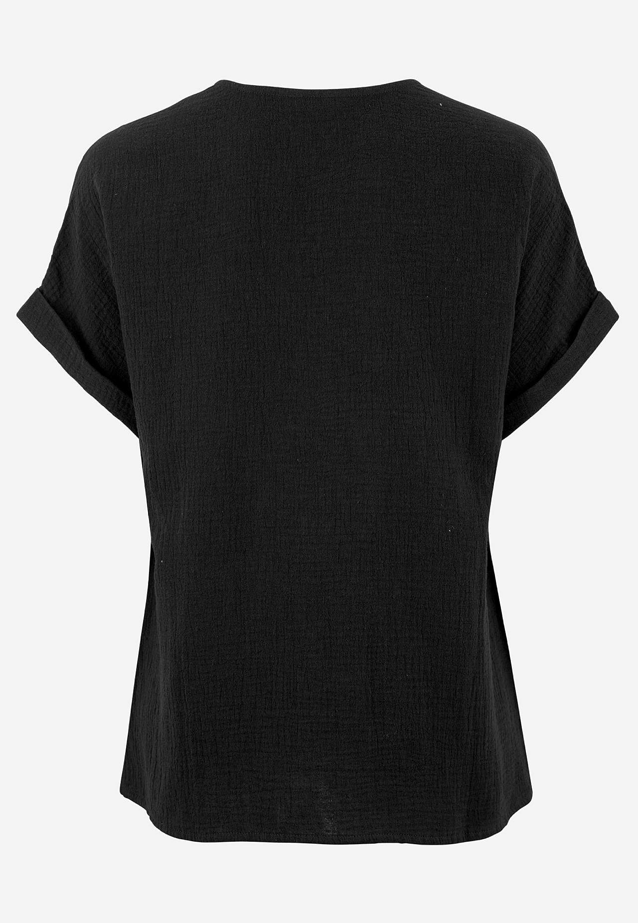 Katoenen blouse met korte mouwen