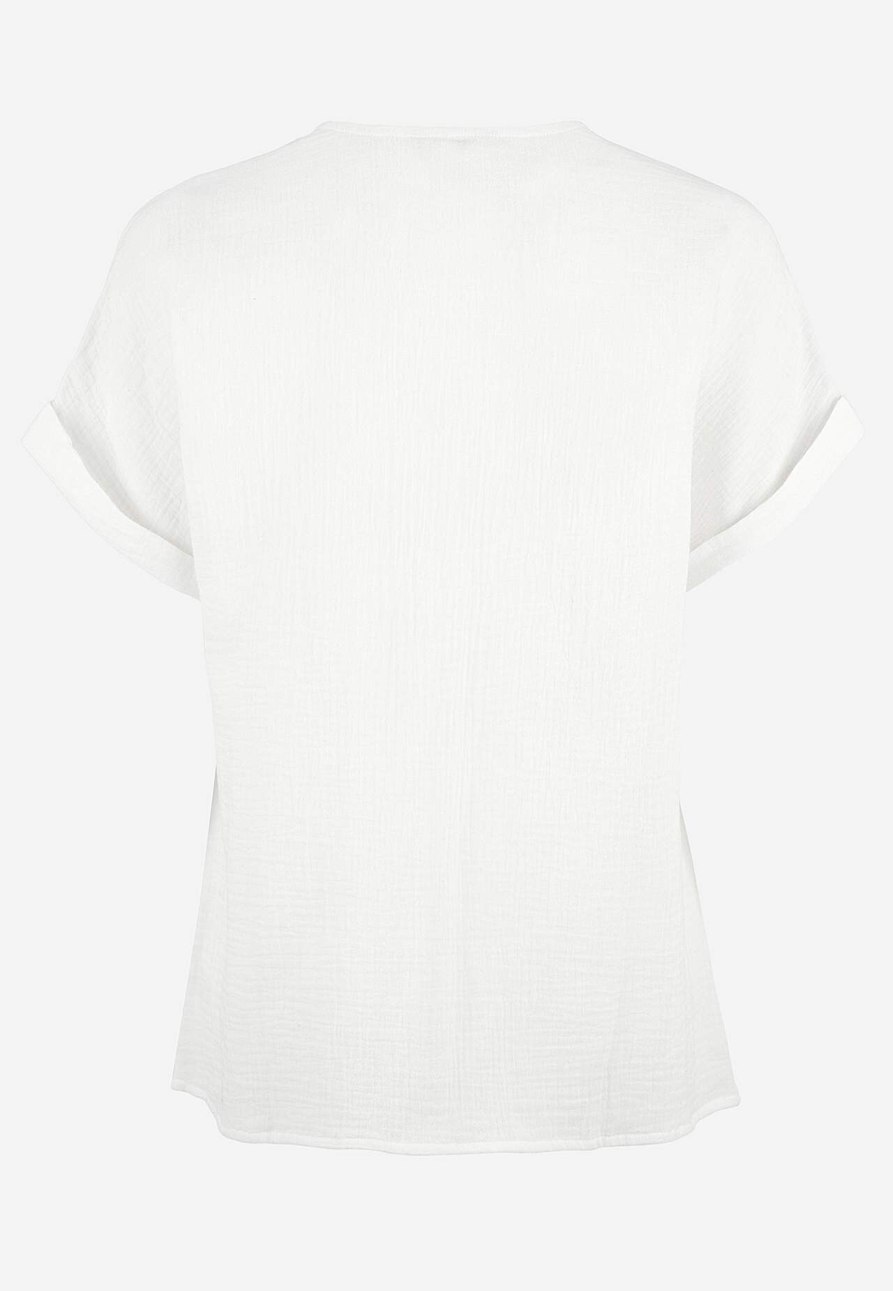 Katoenen blouse met korte mouwen