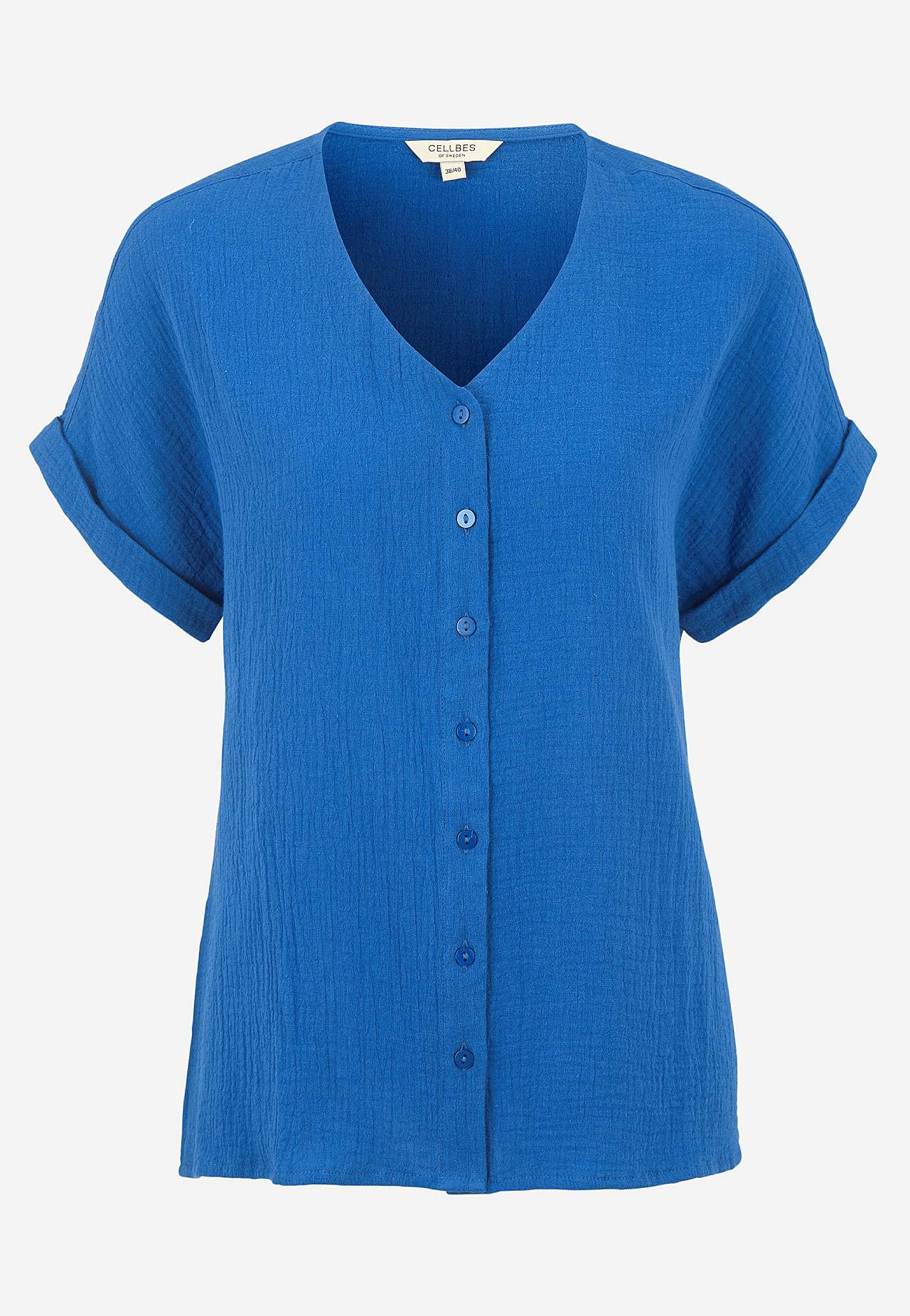 Katoenen blouse met korte mouwen
