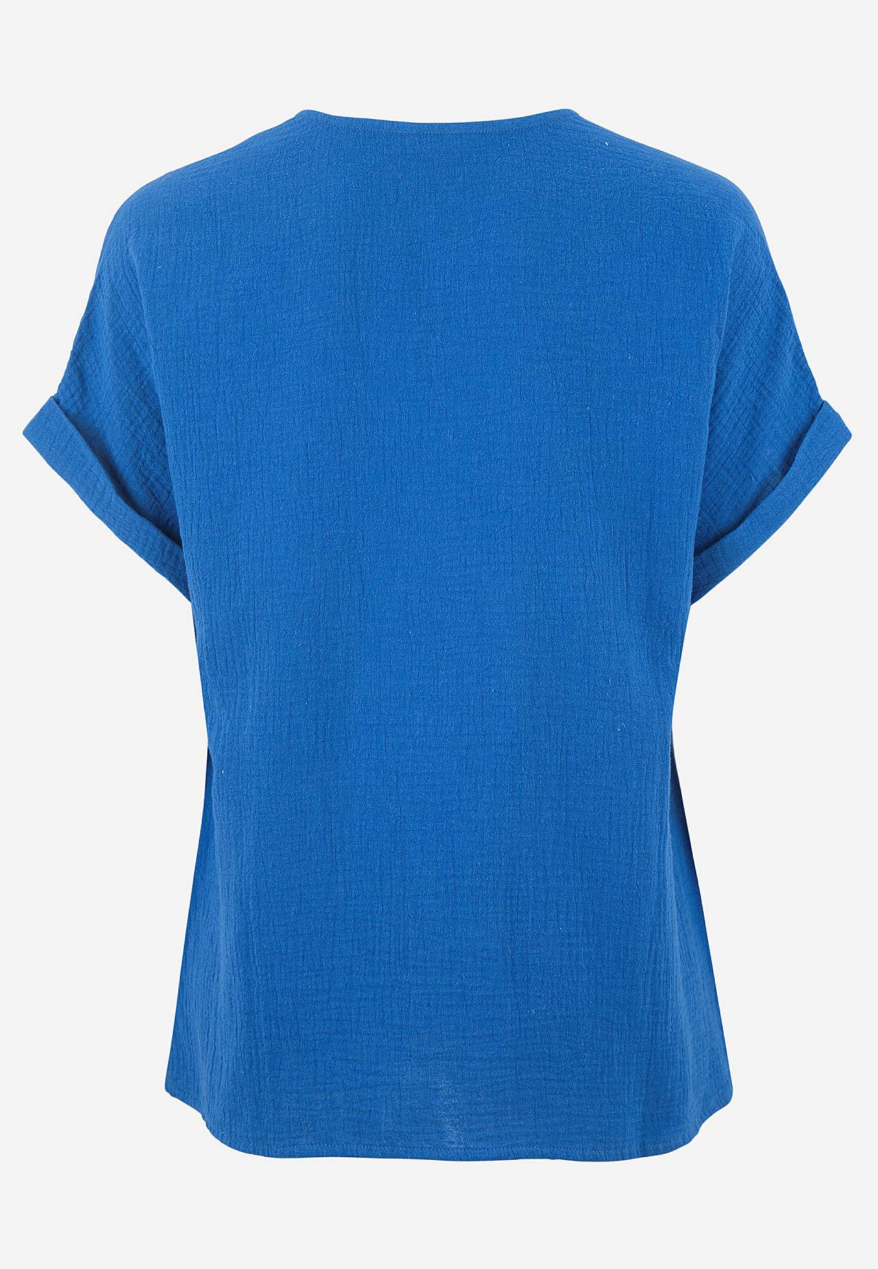 Katoenen blouse met korte mouwen