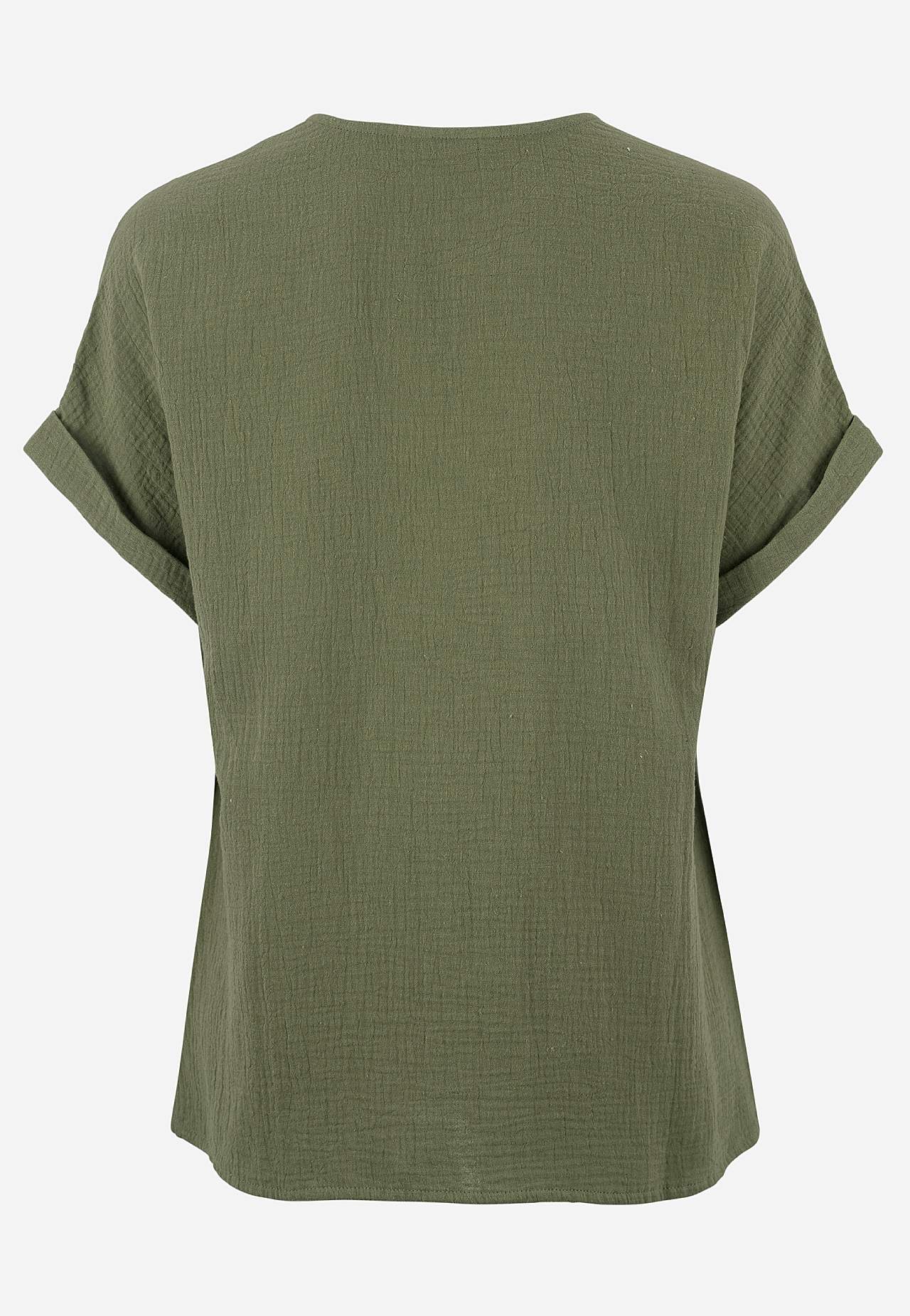 Katoenen blouse met korte mouwen