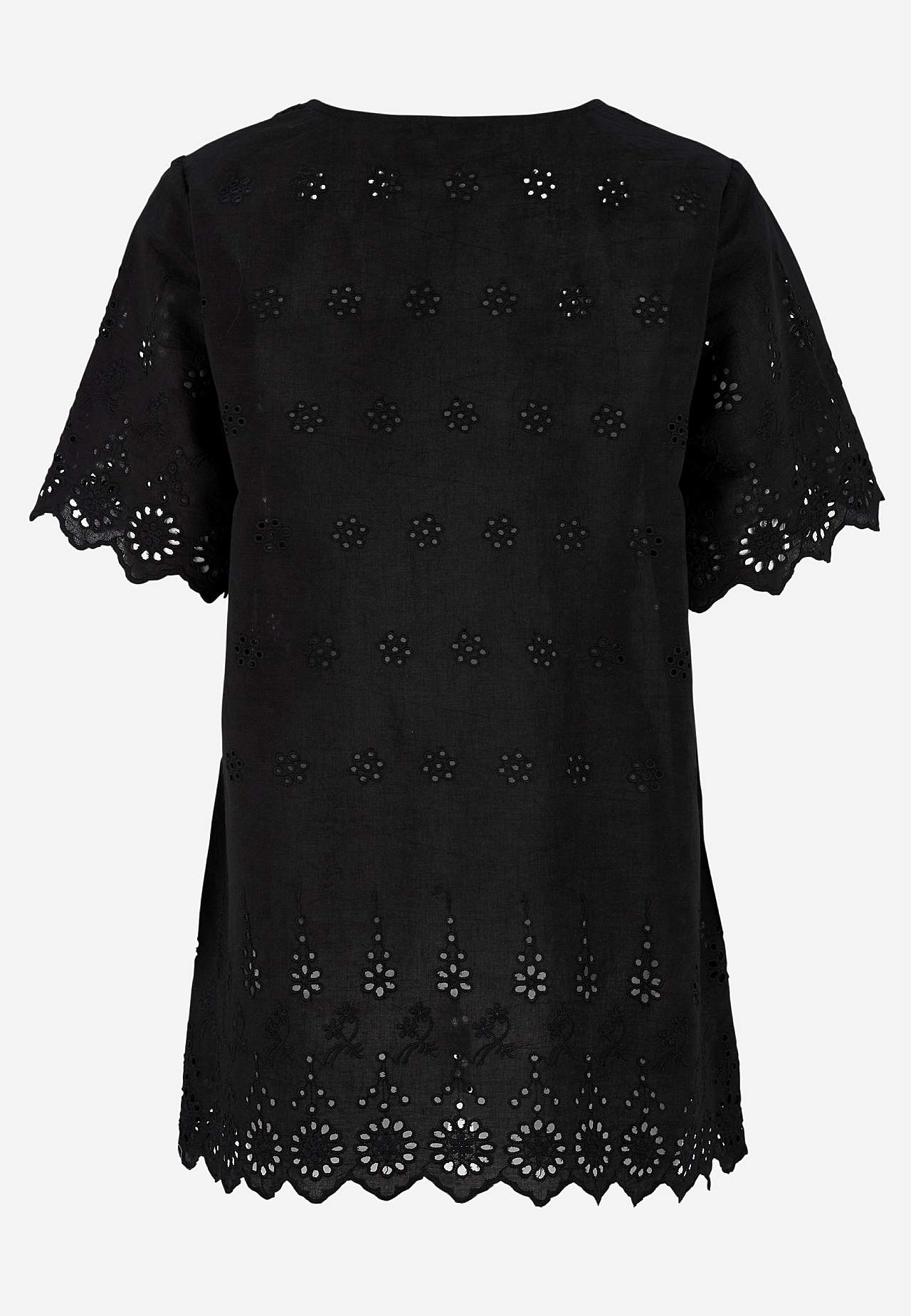 Tuniek met borduurwerk met gaten