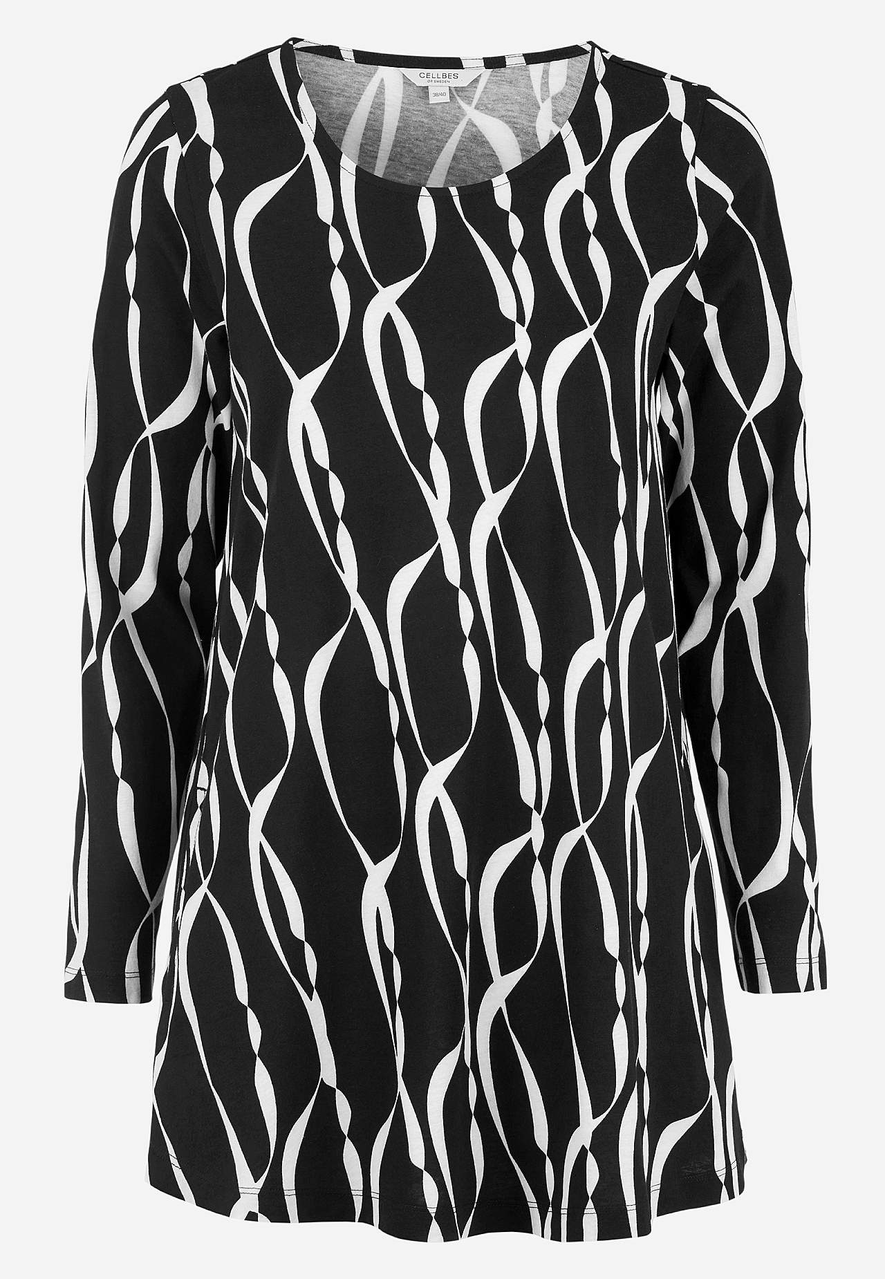 Patroonvormige jersey tuniek met zakken