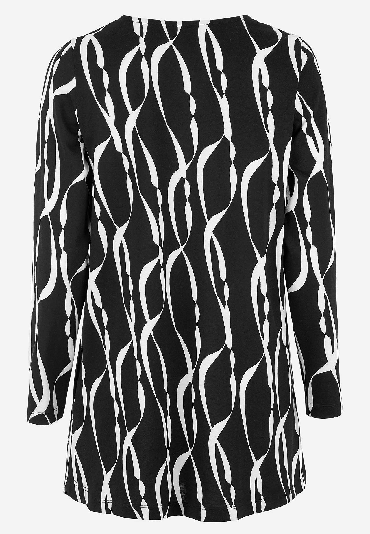 Patroonvormige jersey tuniek met zakken