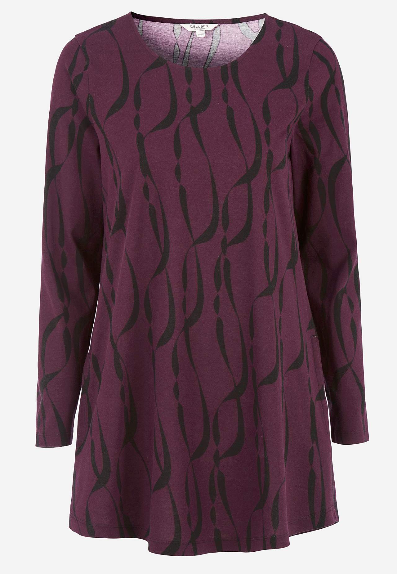 Patroonvormige jersey tuniek met zakken