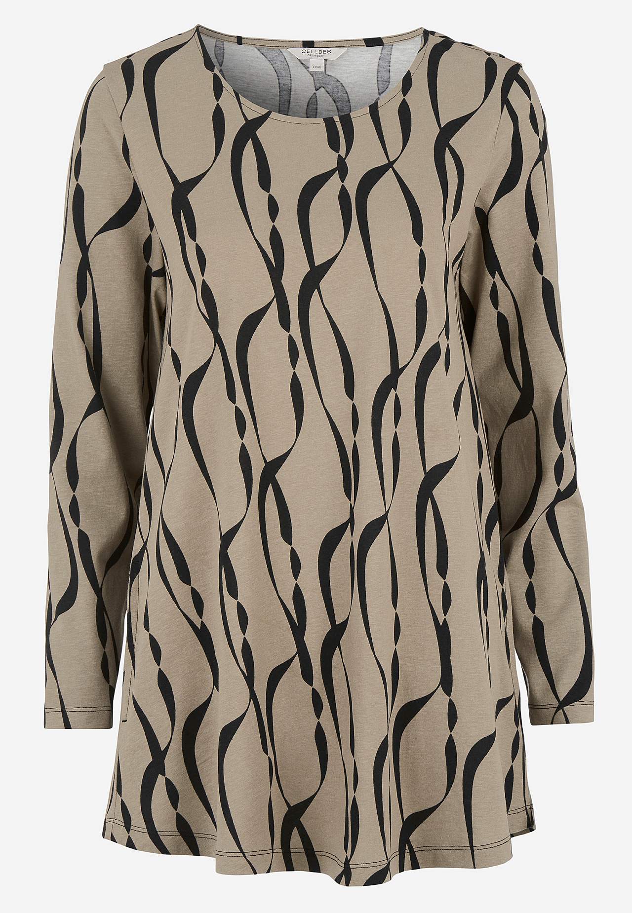 Patroonvormige jersey tuniek met zakken