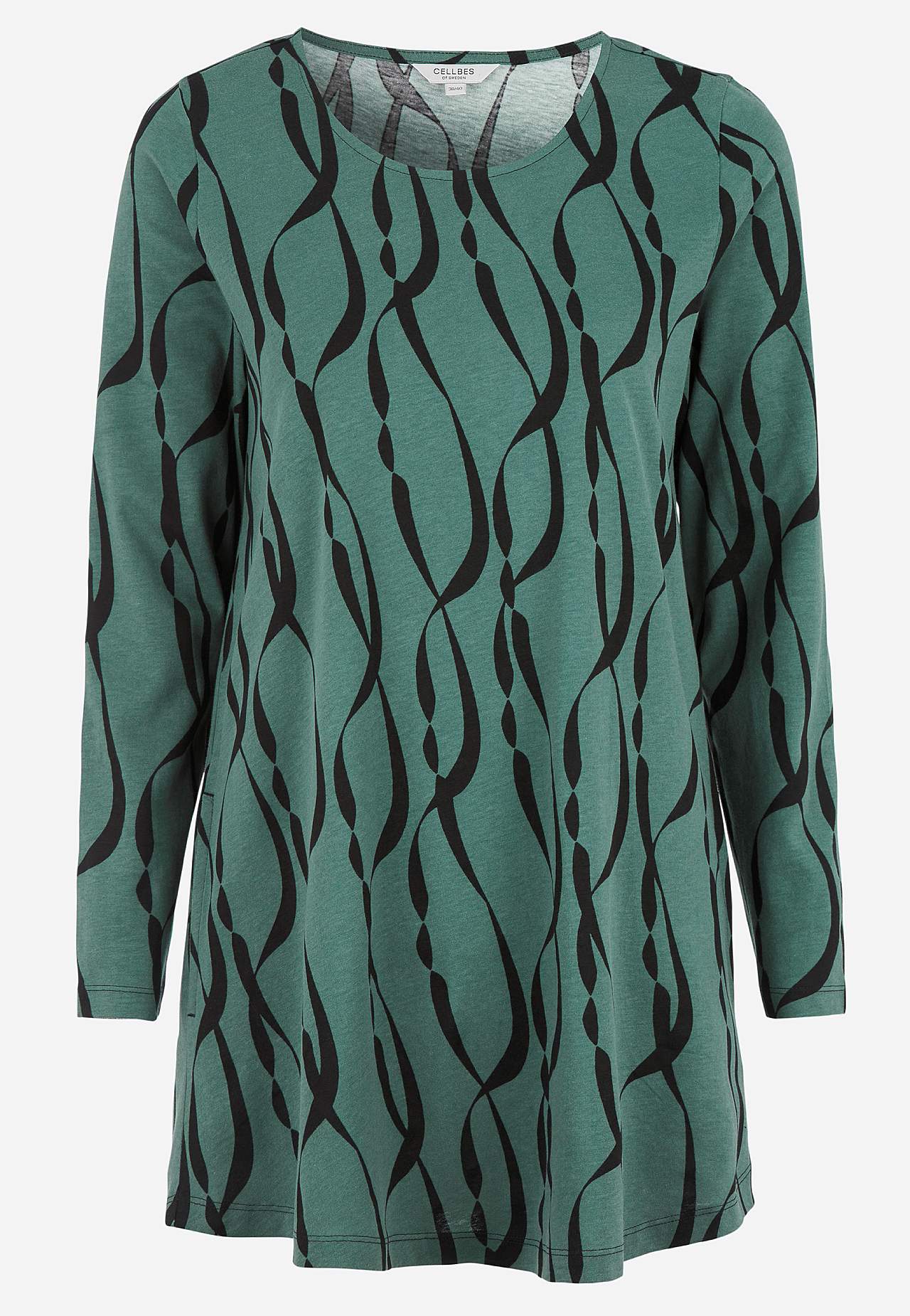 Patroonvormige jersey tuniek met zakken
