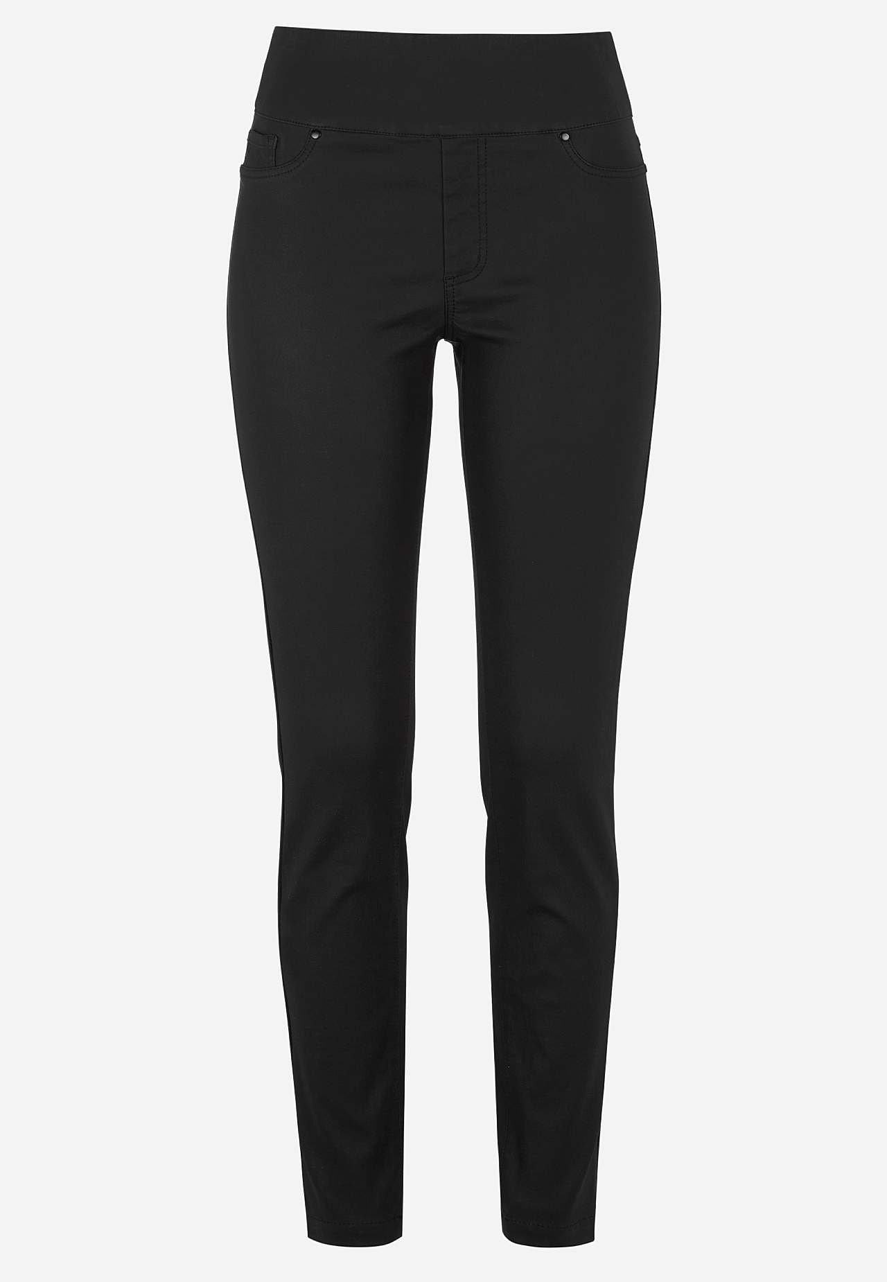 Gecoate jegging met smalle benen