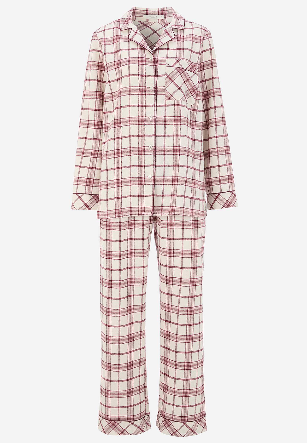 Geruite pyjama van flanel