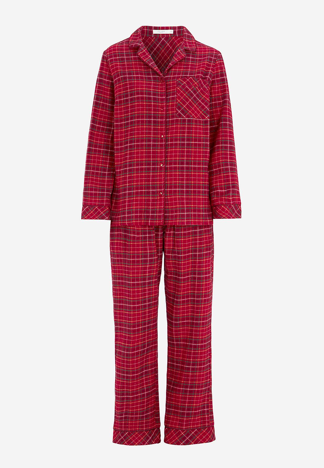 Geruite pyjama van flanel