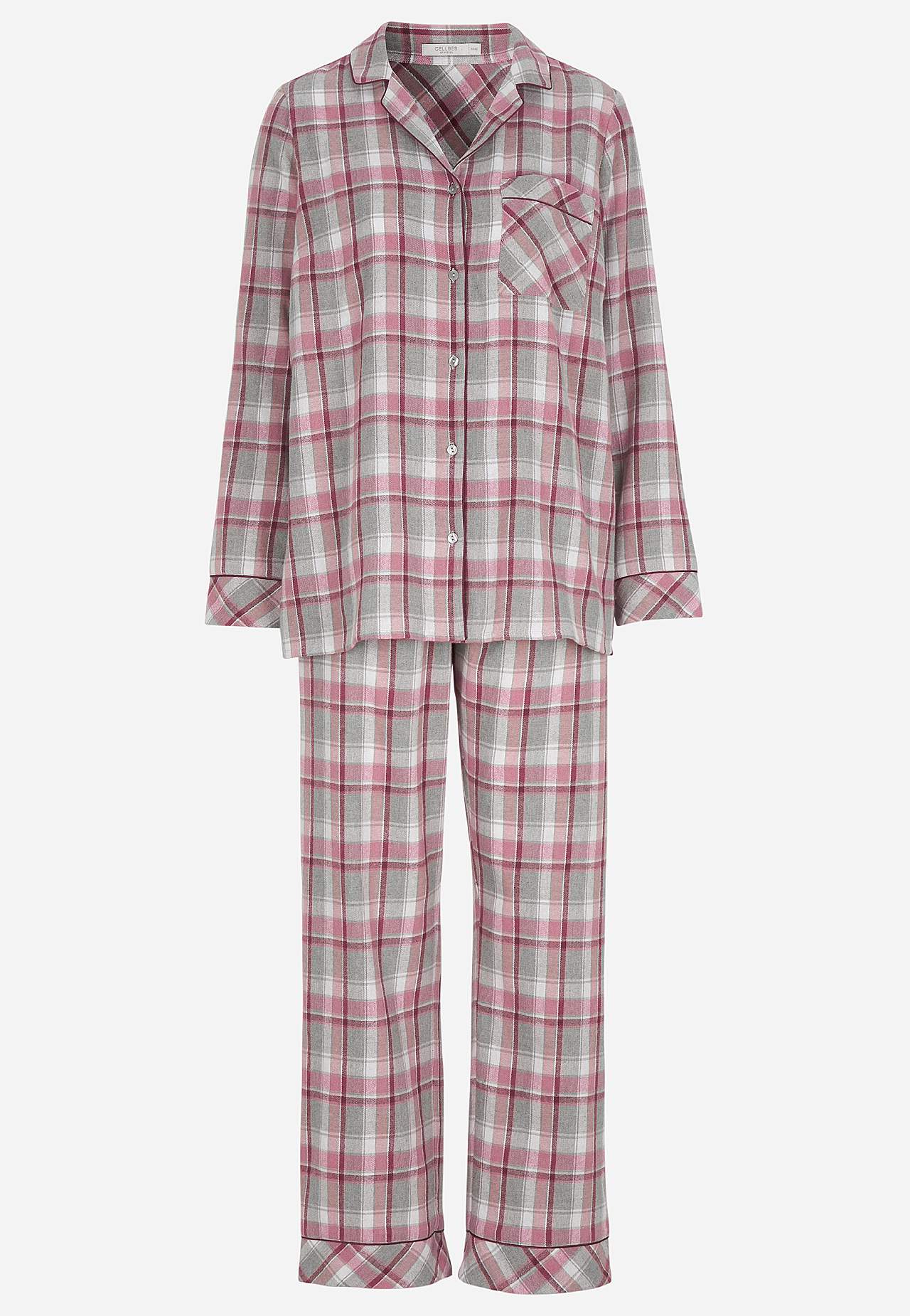 Geruite pyjama van flanel