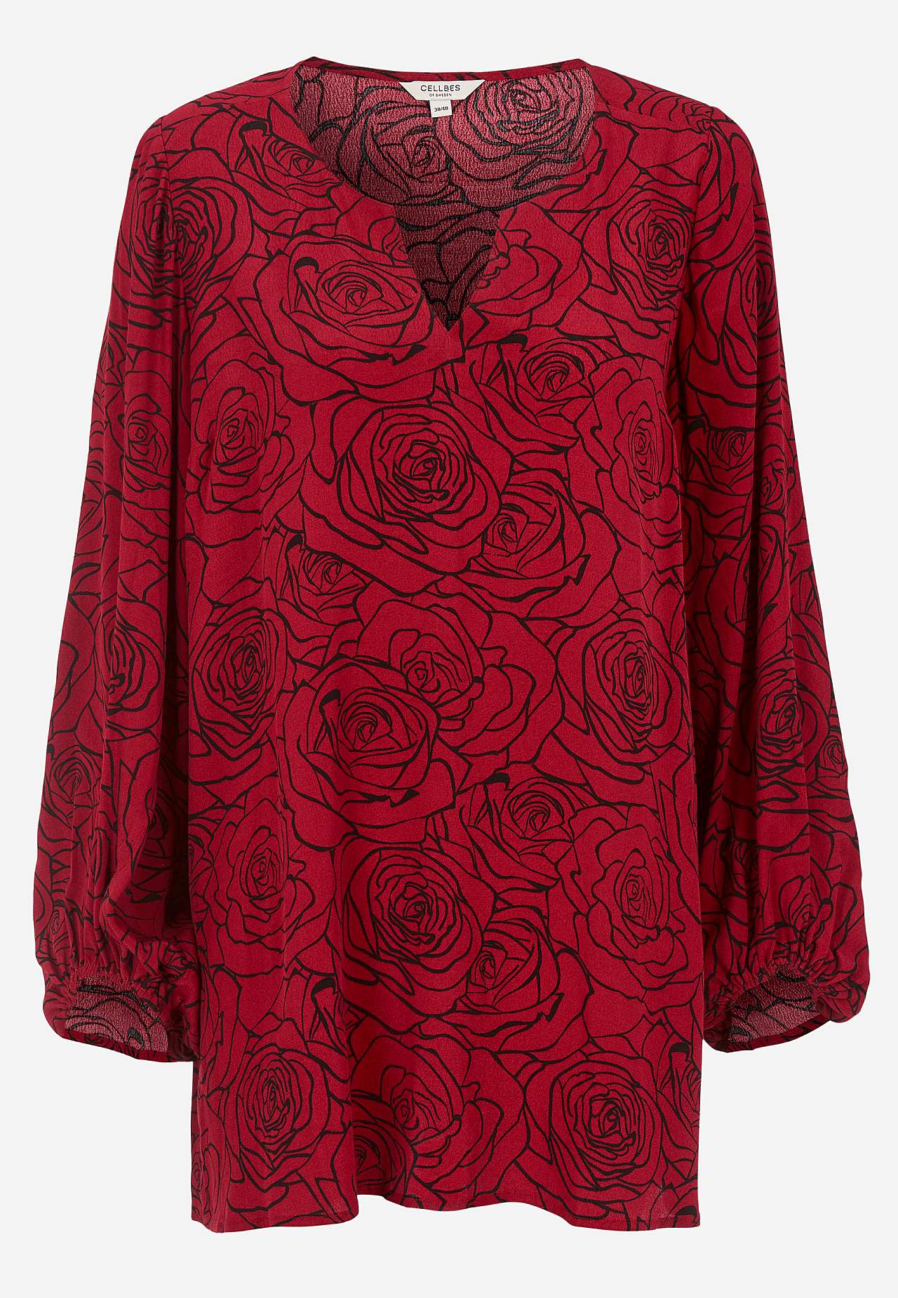Bloes van viscose met een bloemenpatroon