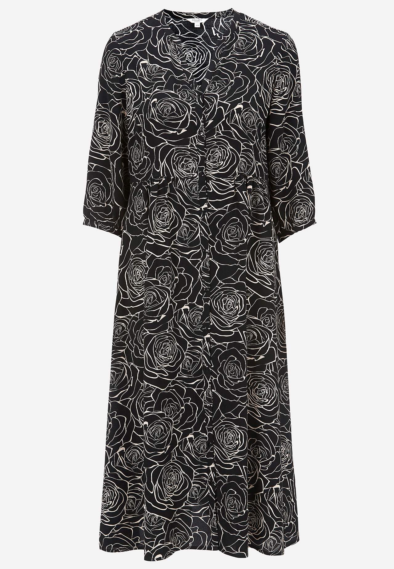 Jurk van viscose met een bloemenpatroon