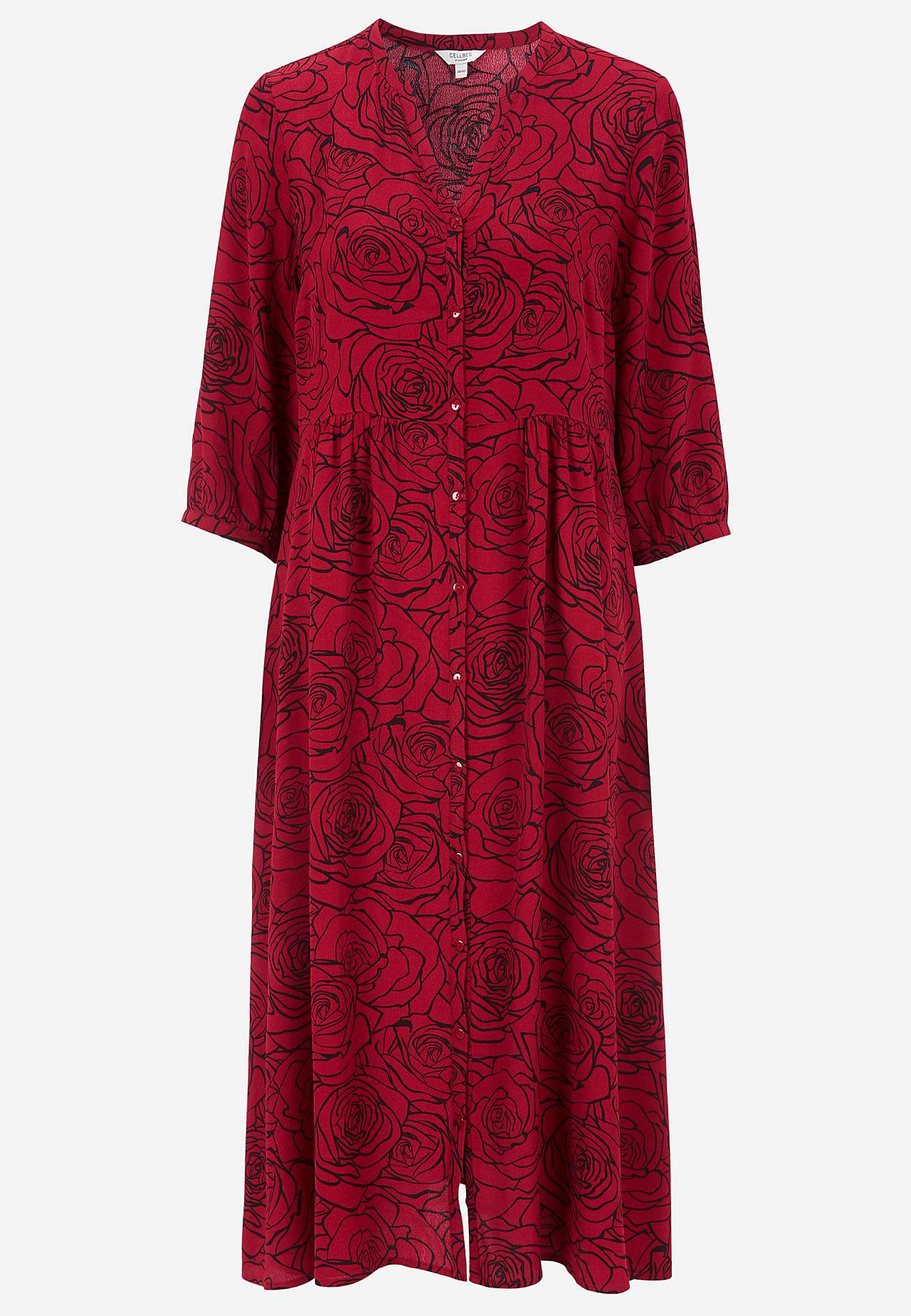 Jurk van viscose met een bloemenpatroon