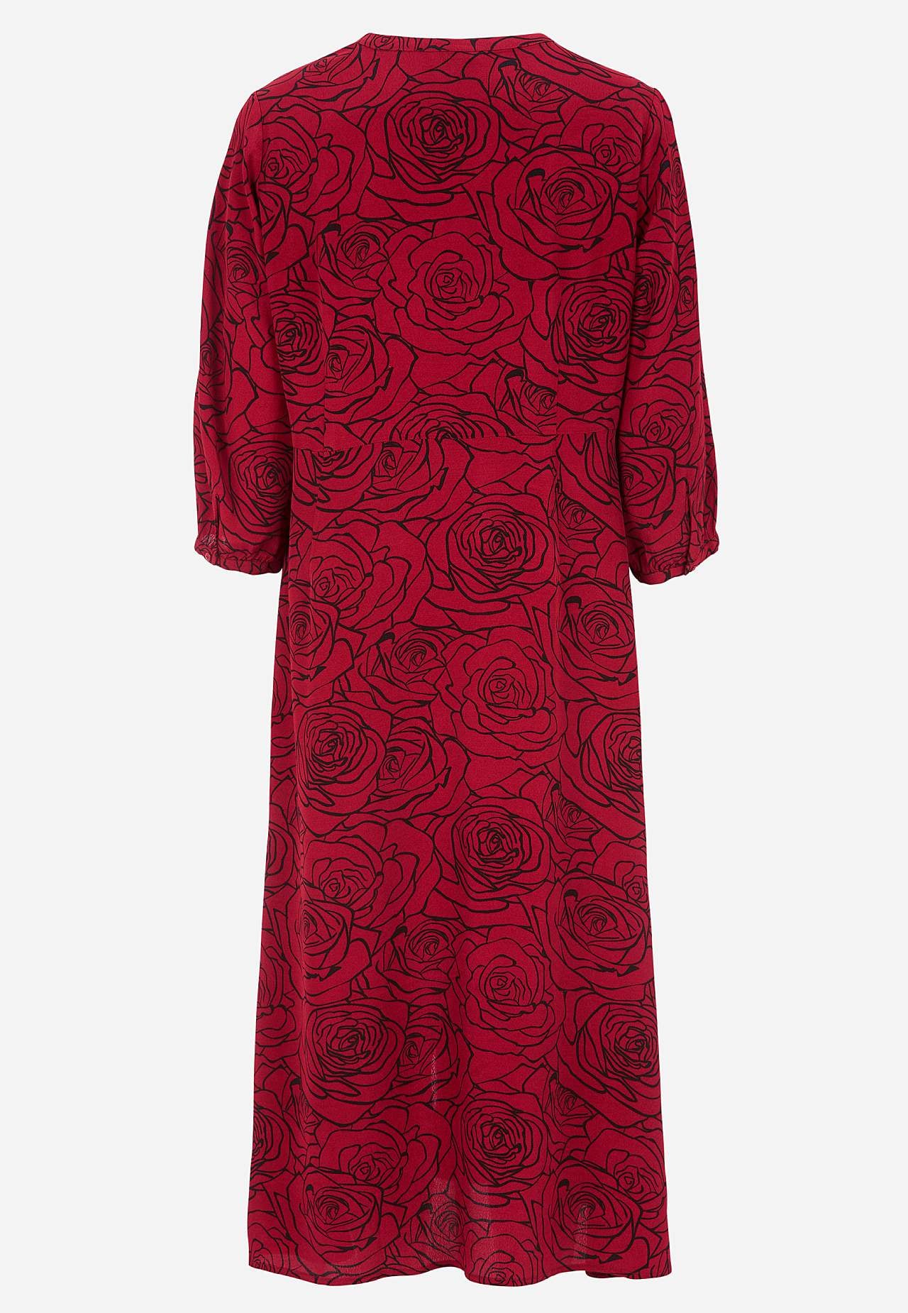 Jurk van viscose met een bloemenpatroon