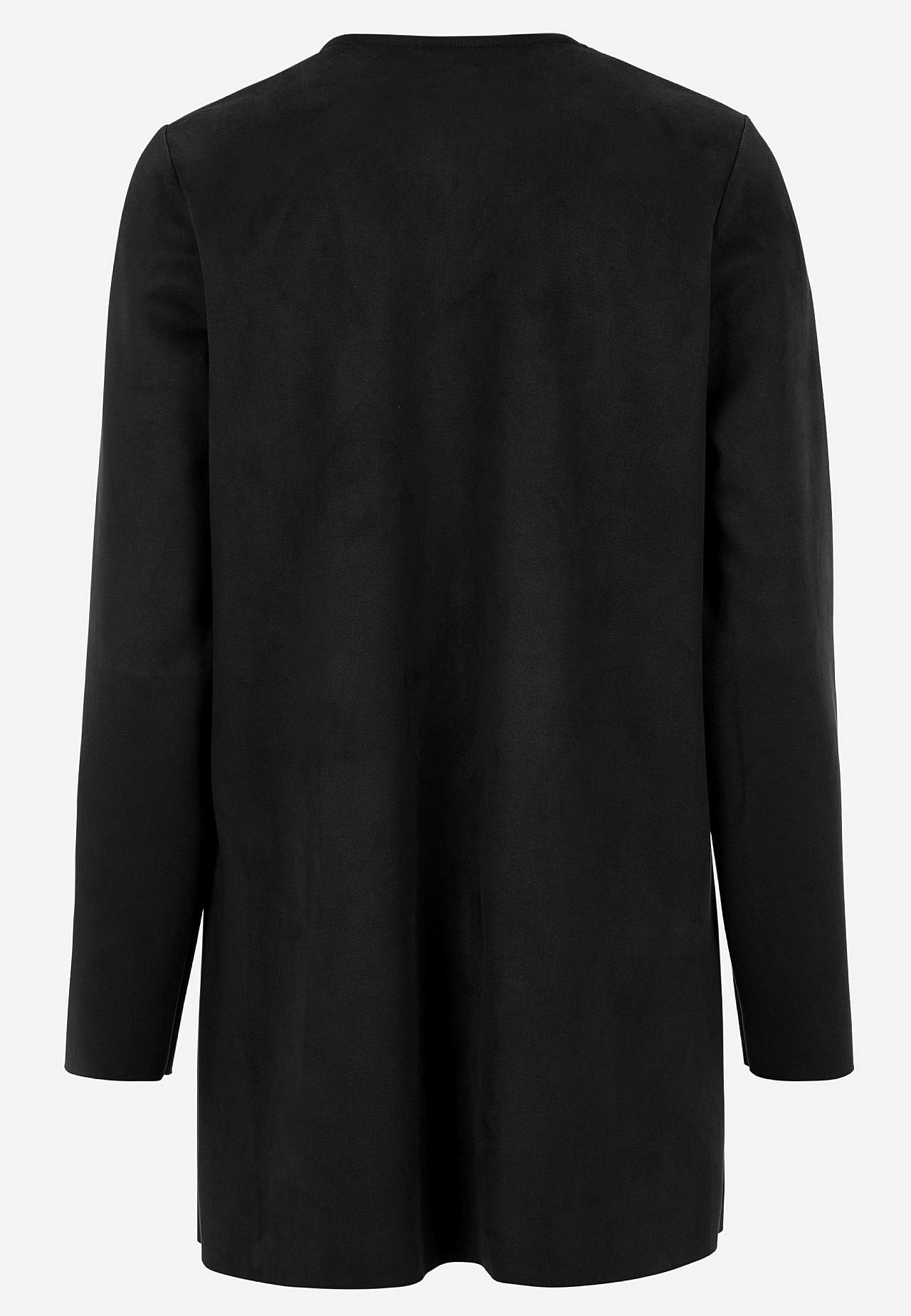 Tricotjack met suède-look