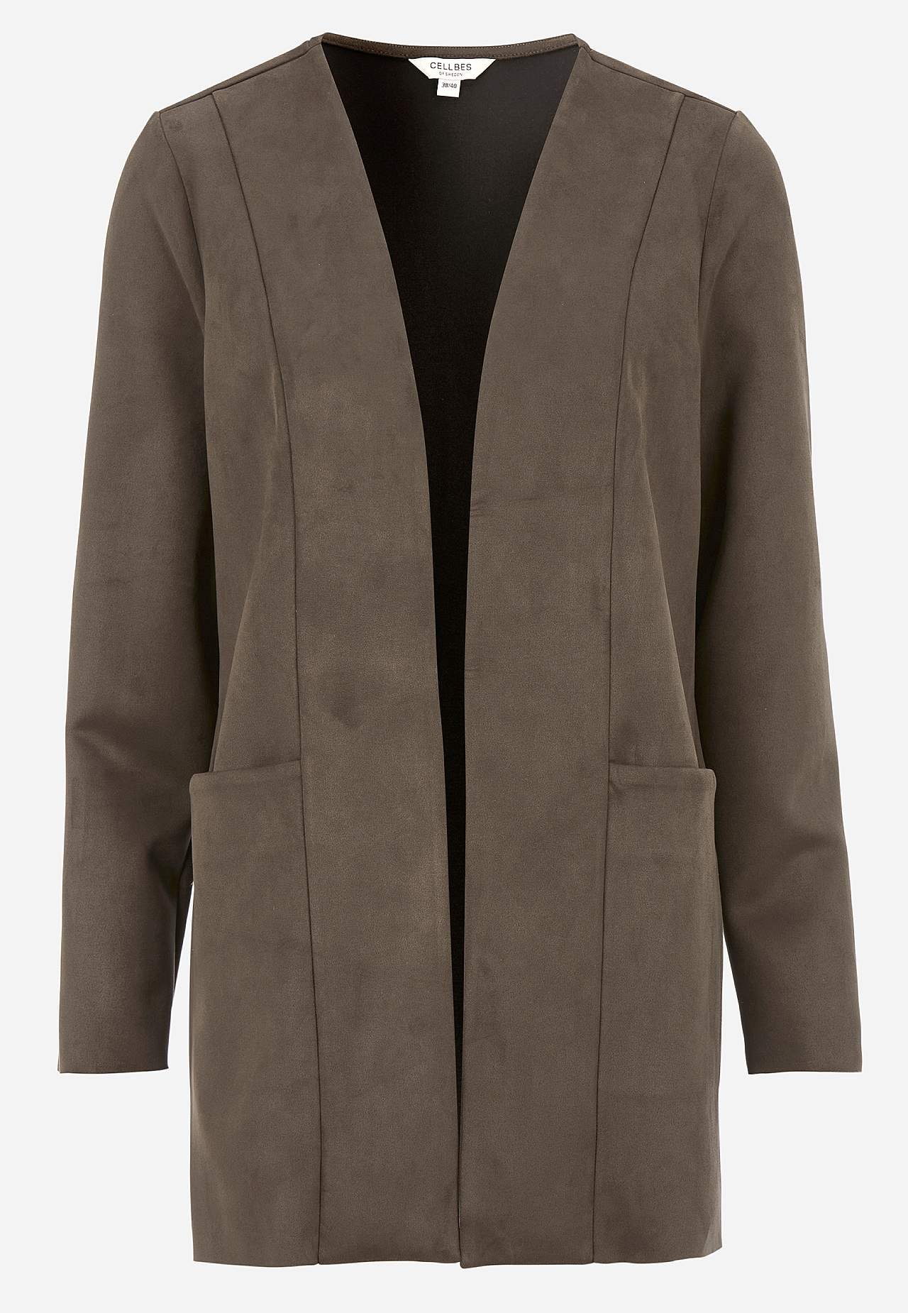 Tricotjack met suède-look