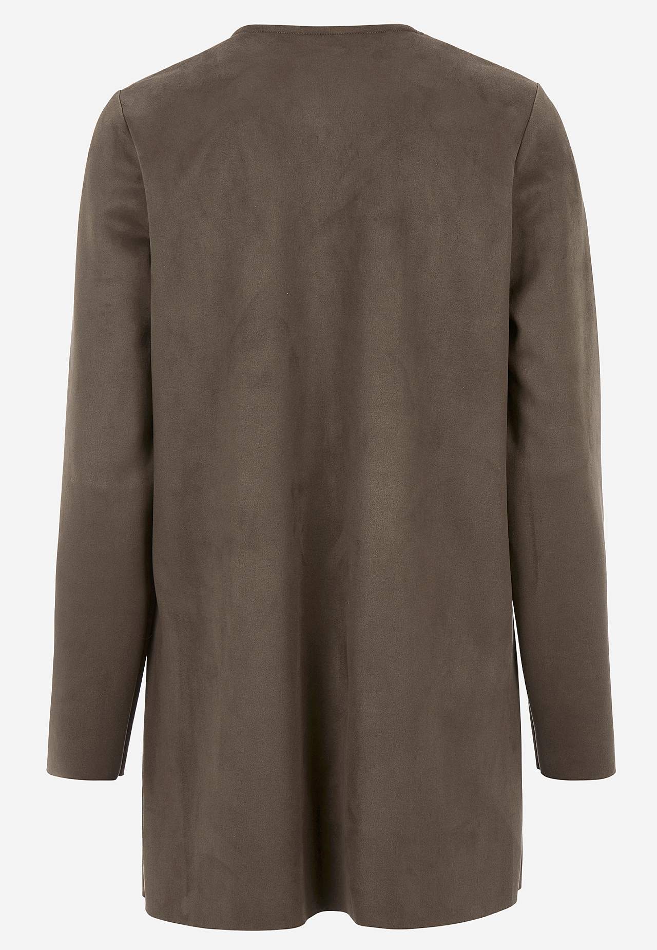 Tricotjack met suède-look