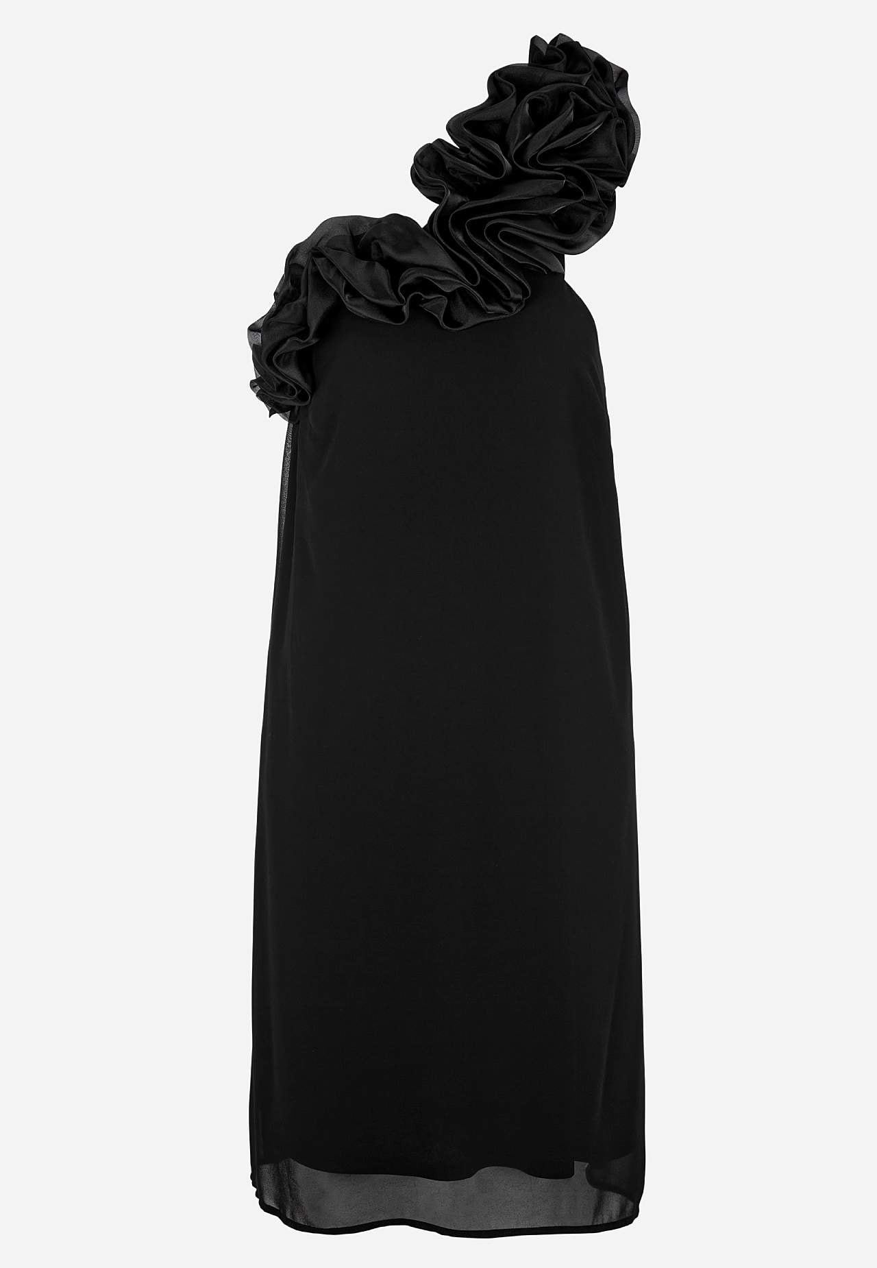 Asymmetrische cocktail jurk met ruche