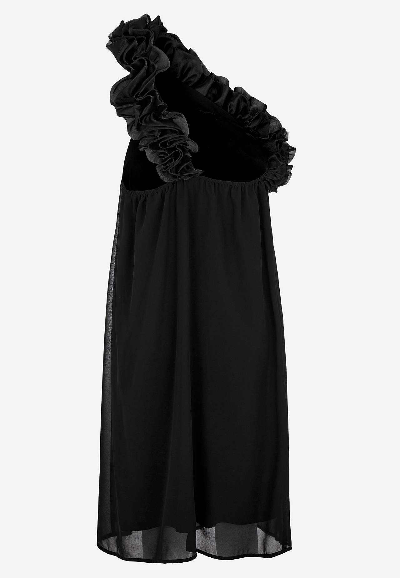 Asymmetrische cocktail jurk met ruche