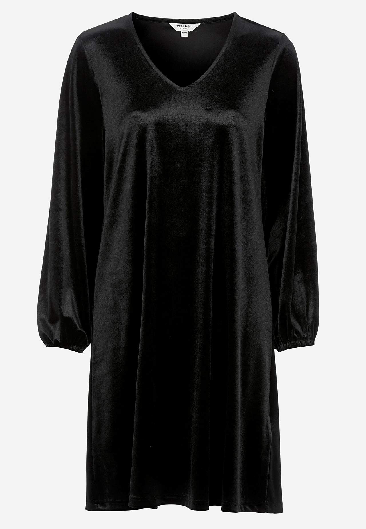 Velvet jurk met een v-hals