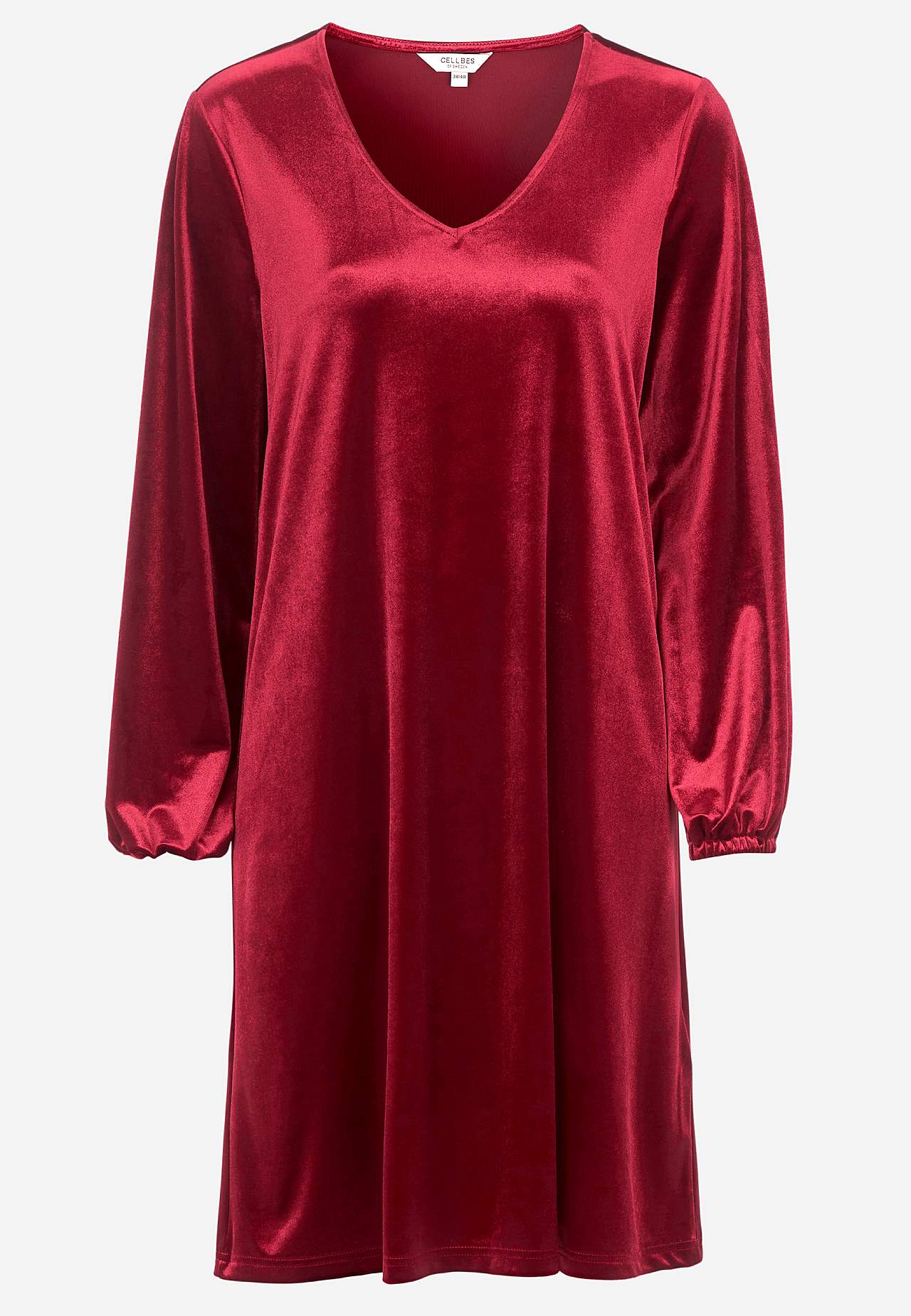 Velvet jurk met een v-hals