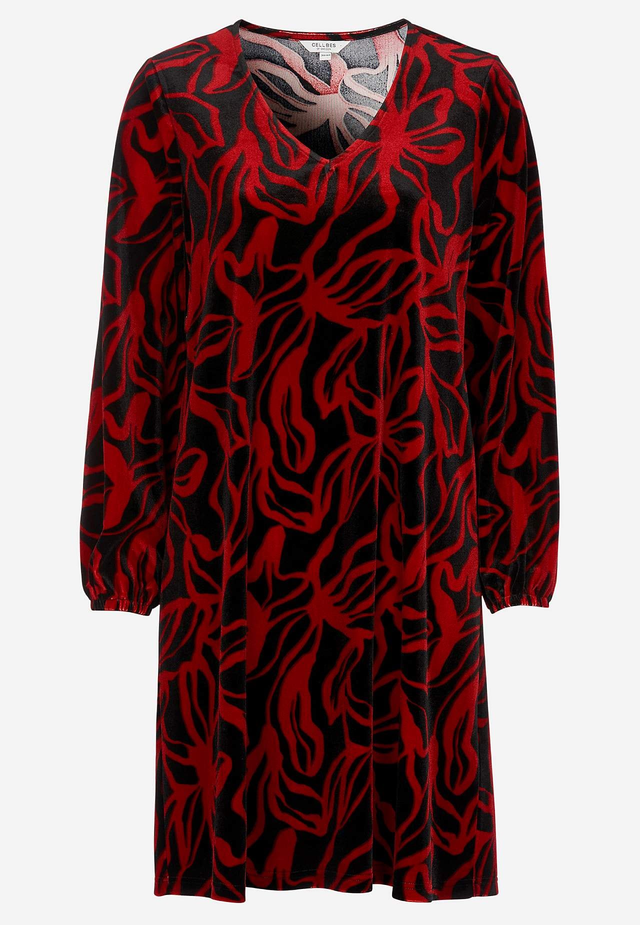 Velvet jurk met een v-hals