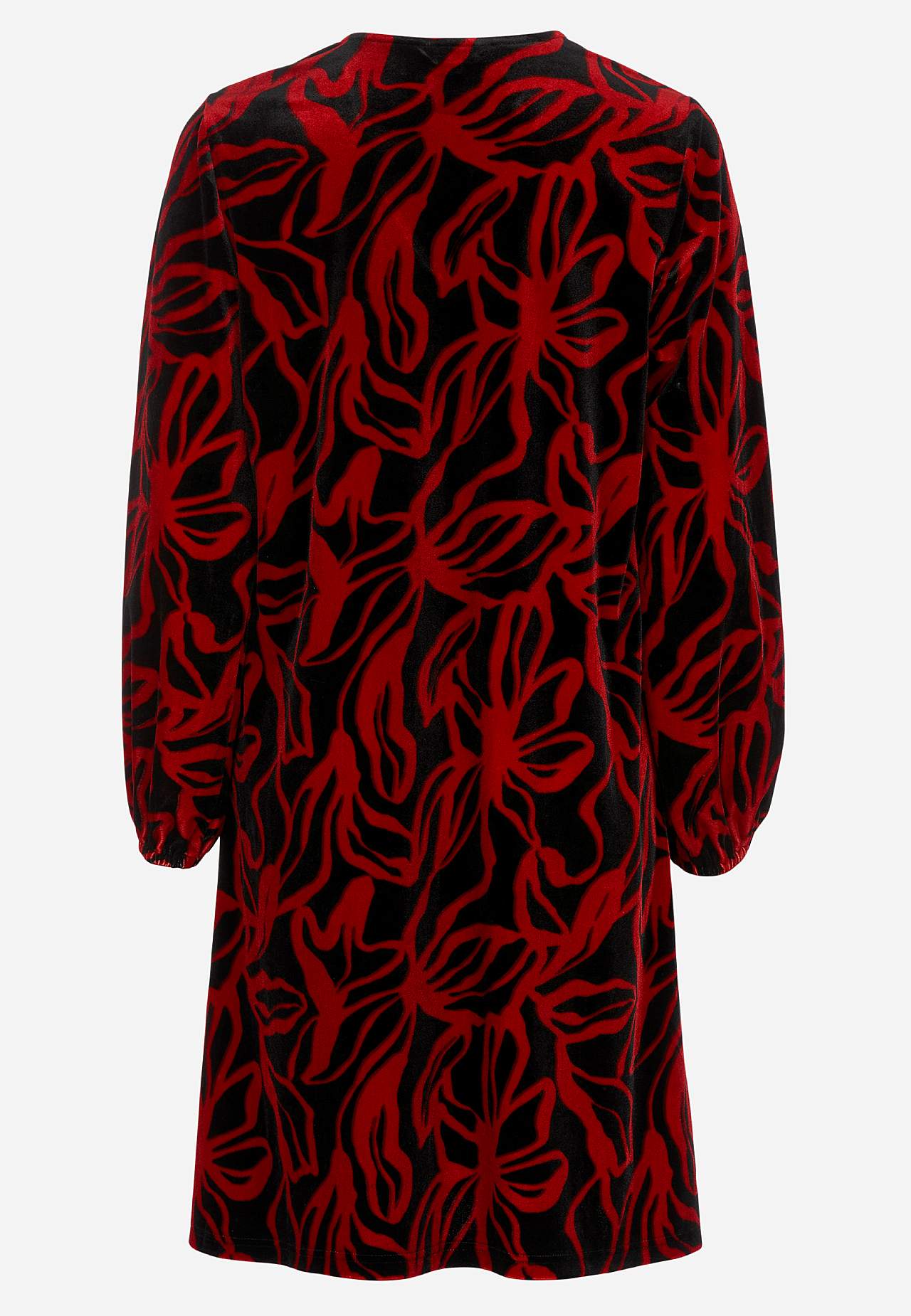 Velvet jurk met een v-hals