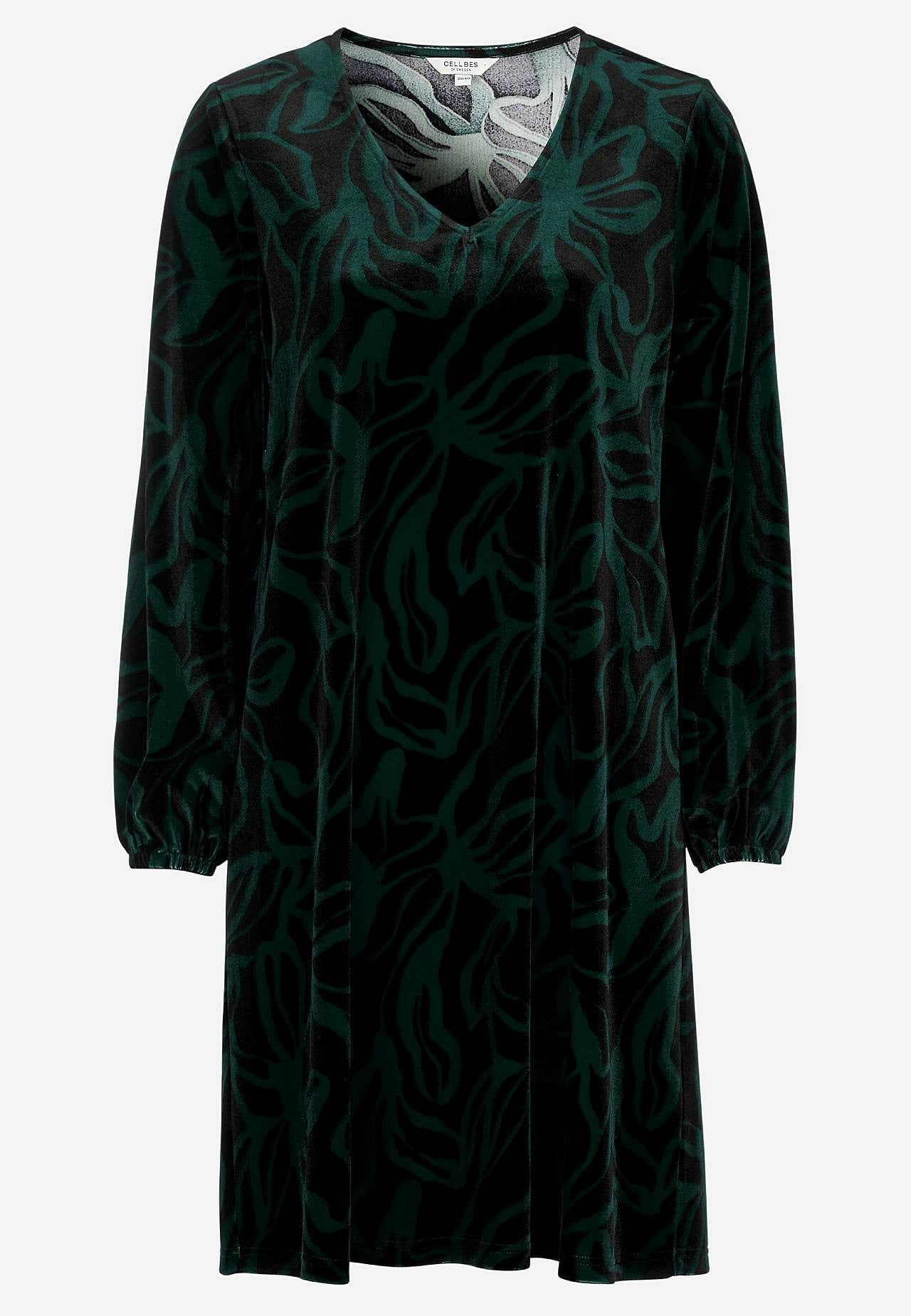 Velvet jurk met een v-hals