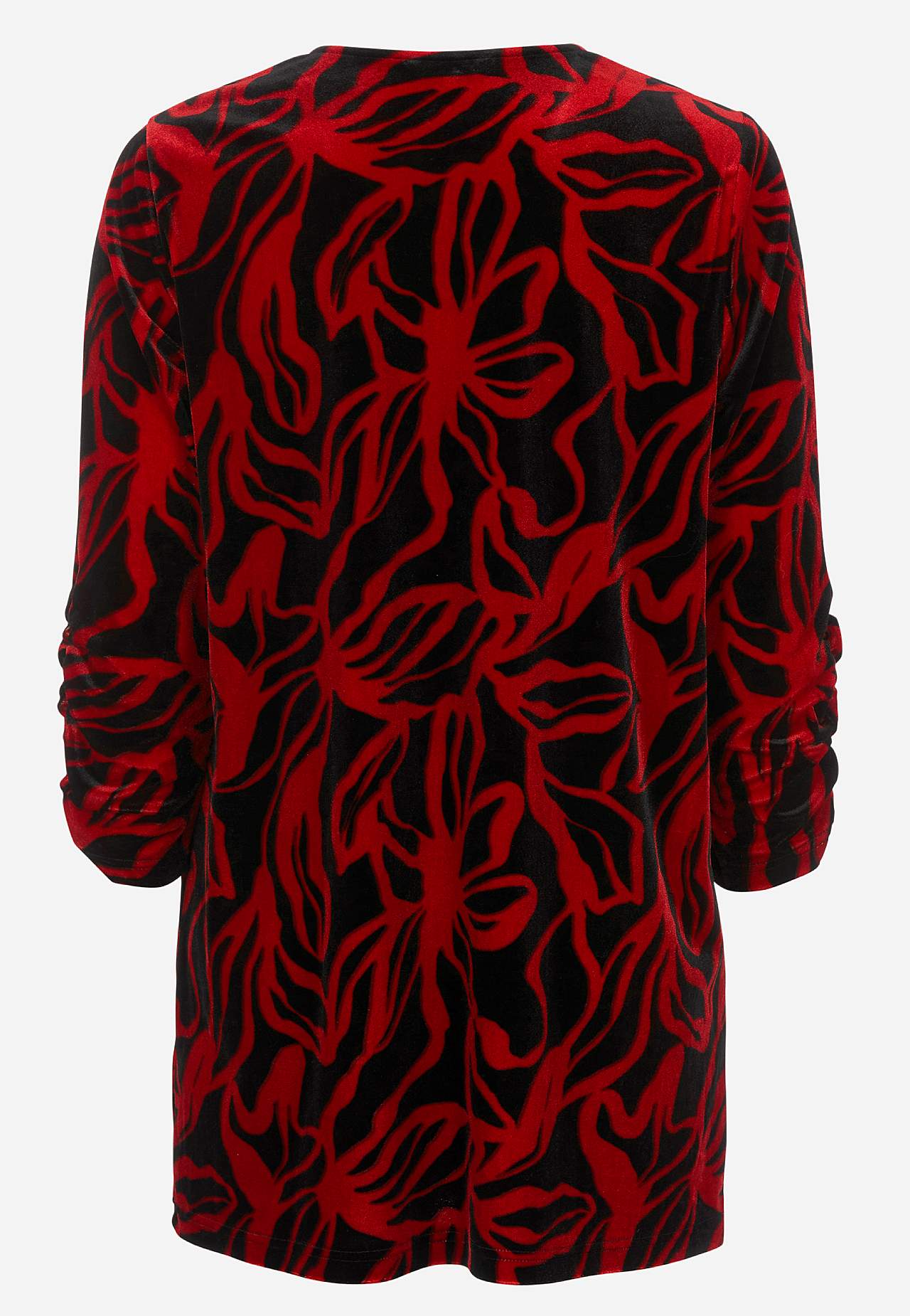 Fluwelen tuniek met verzameld mouwen detail