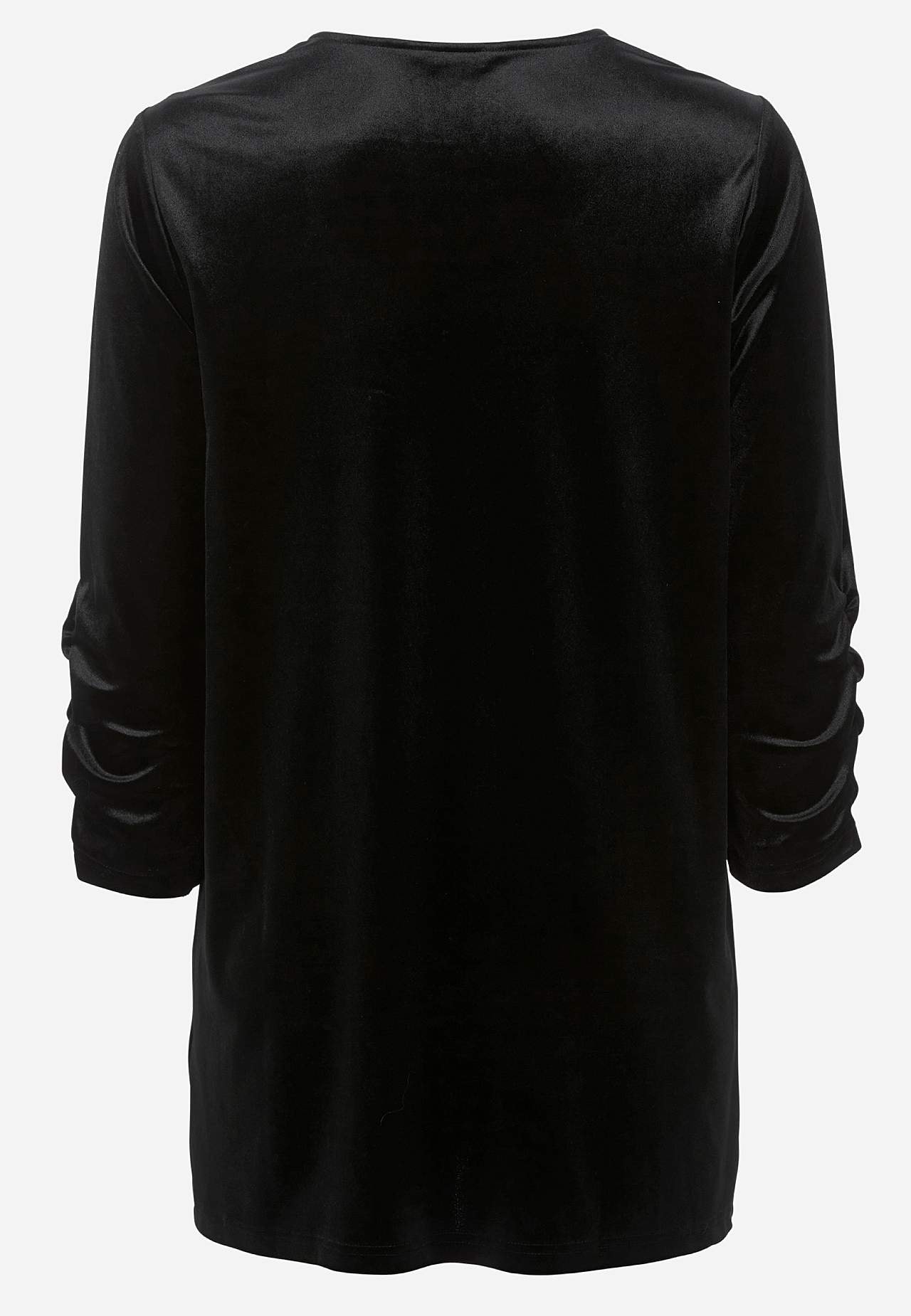 Fluwelen tuniek met verzameld mouwen detail