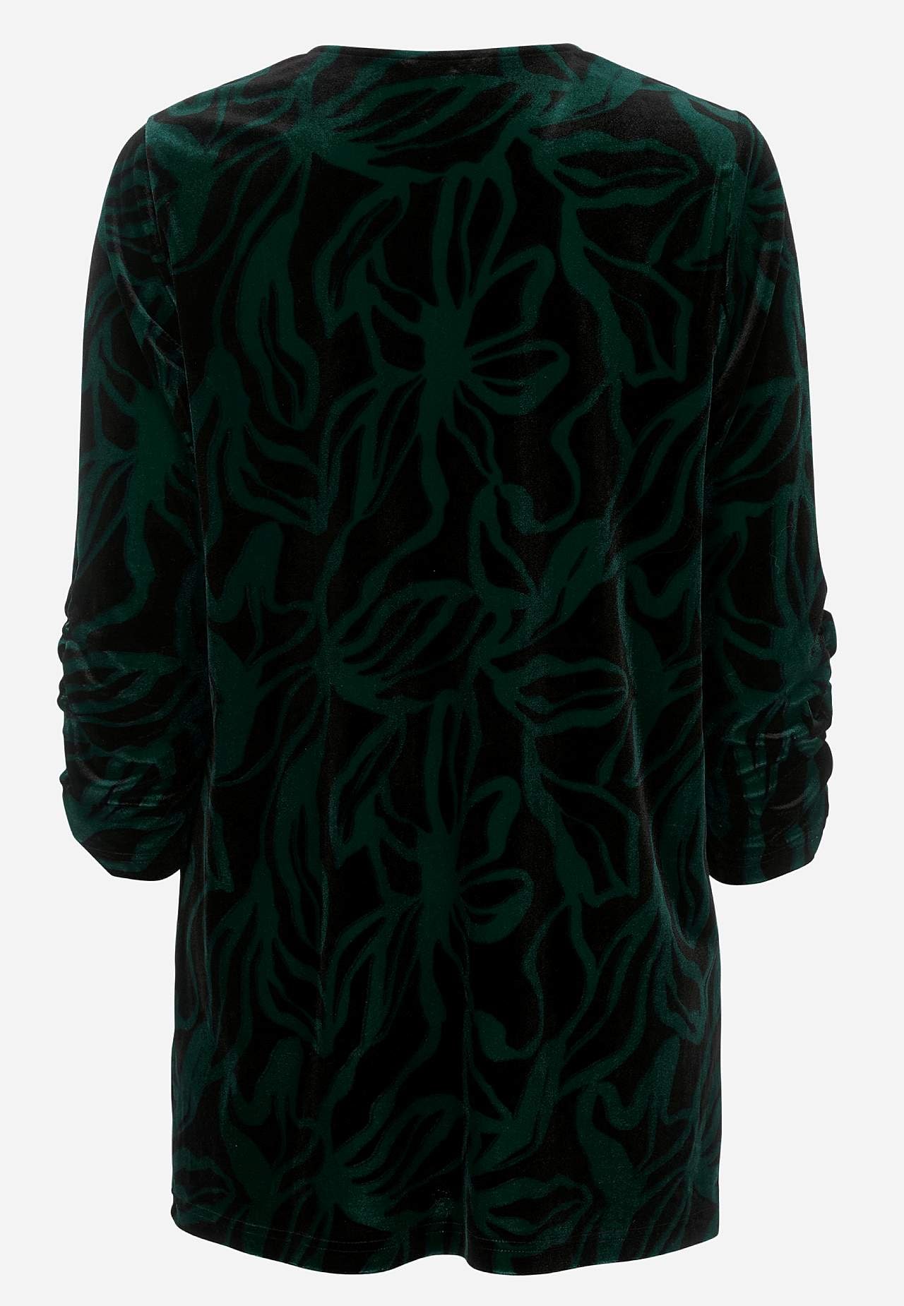 Fluwelen tuniek met verzameld mouwen detail