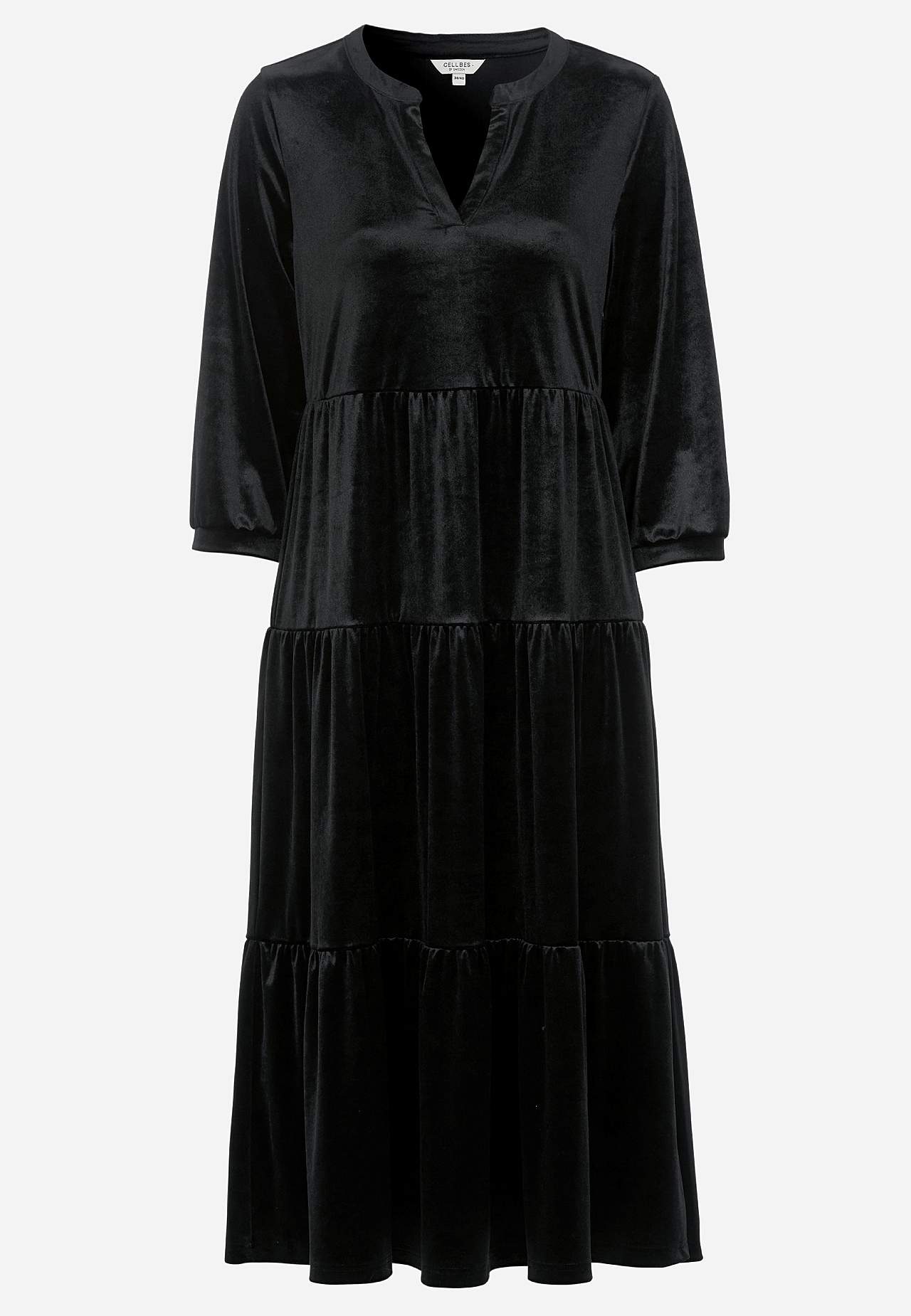 Velvet jurk met ruche